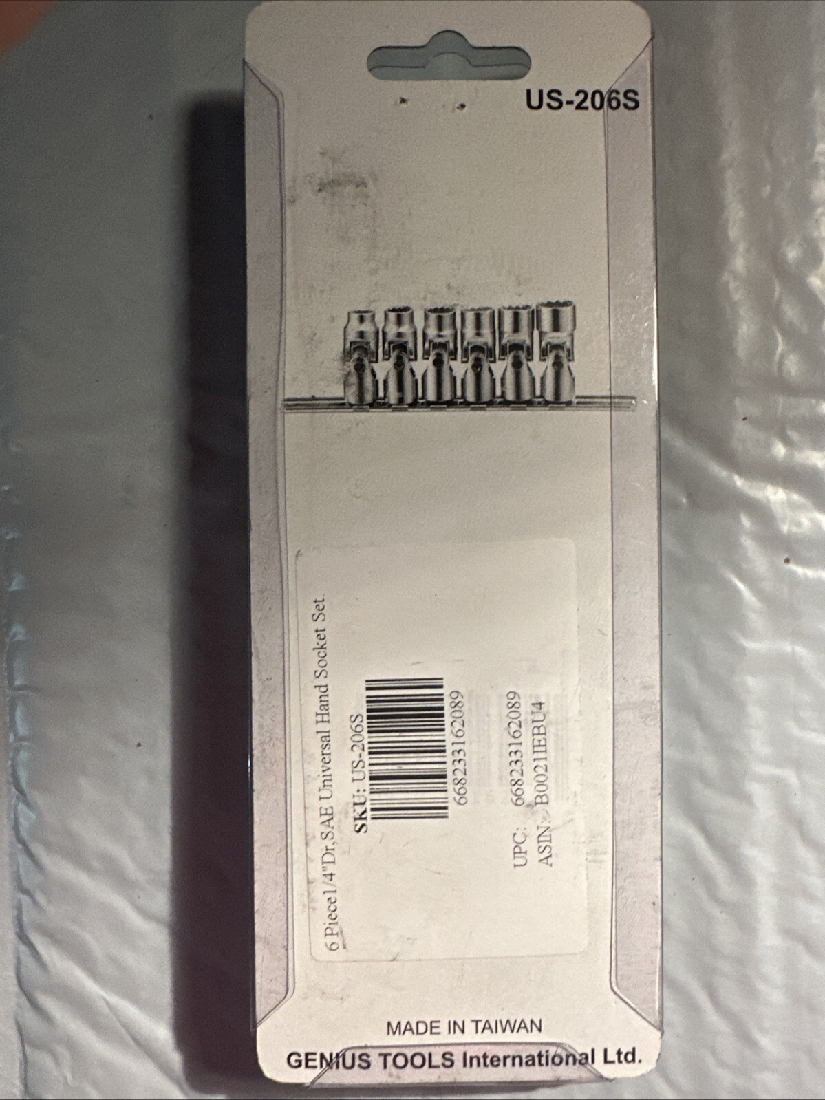 Genius Tools 6 Piece 1/4″Drive SAE Universal Hand Socket Set (12-Point) US-206S