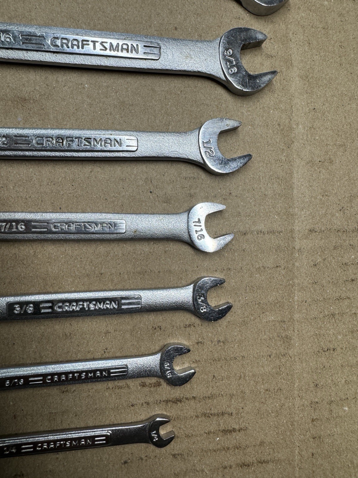 Craftsman 10 piece SAE Combination Wrench Set 1″ to 1/4″ USA Made 12 Pt V VV VA