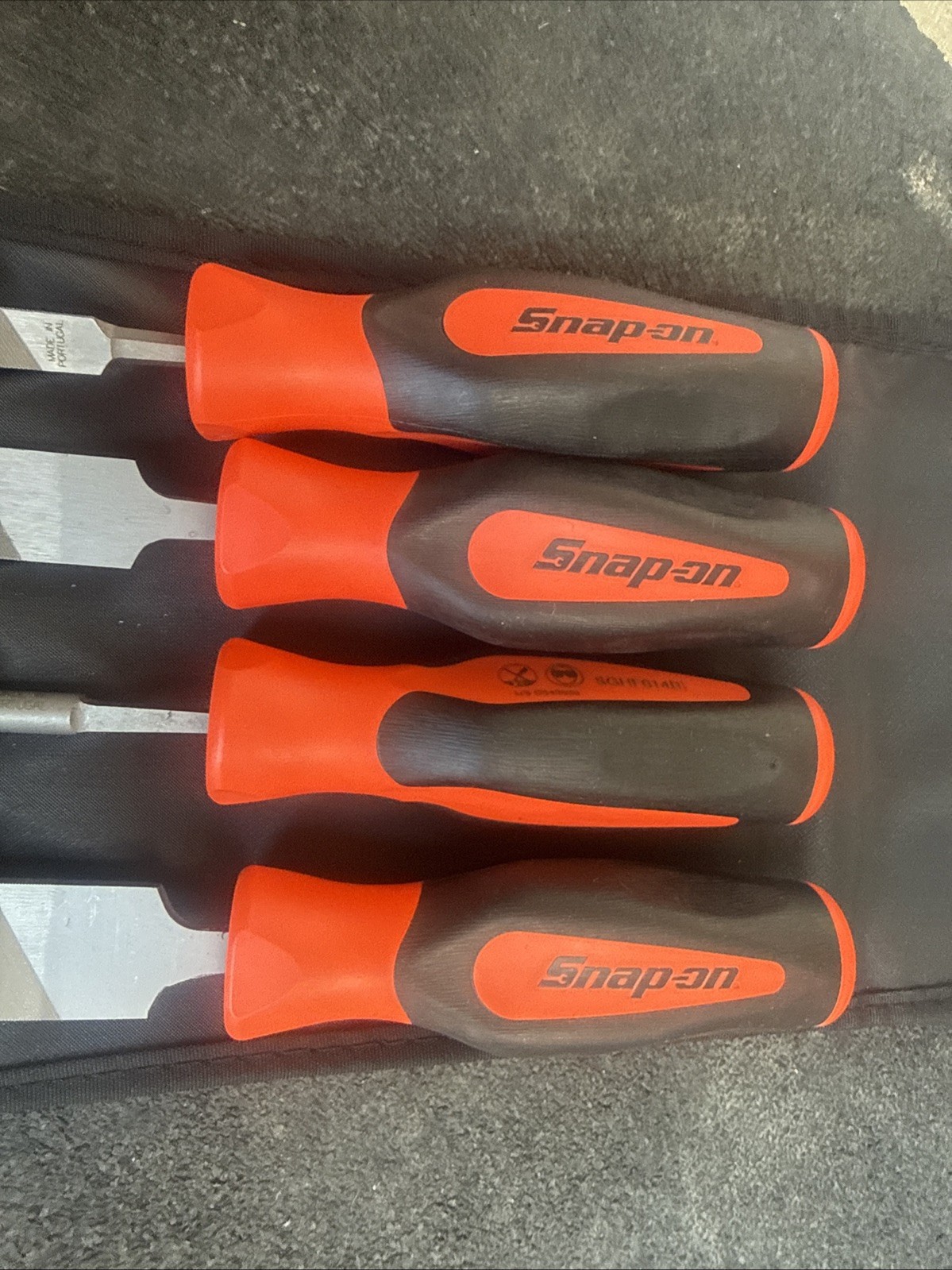 For Snap-on Tools NEW Orange 4pc Instinct Soft Grip Mixed File Set SGHBF500AO