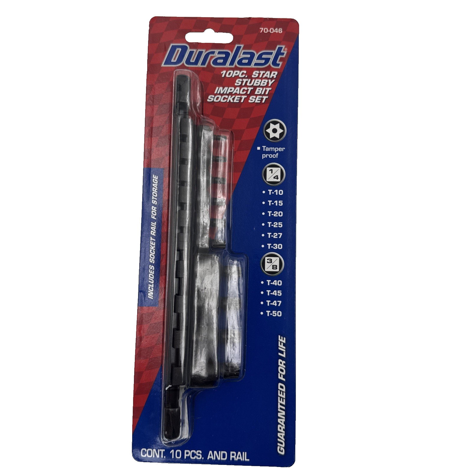 Duralast Impact Bit Socket Set 10pc Star Stubby 3/8″ & 1/4″ Drive Low Profile