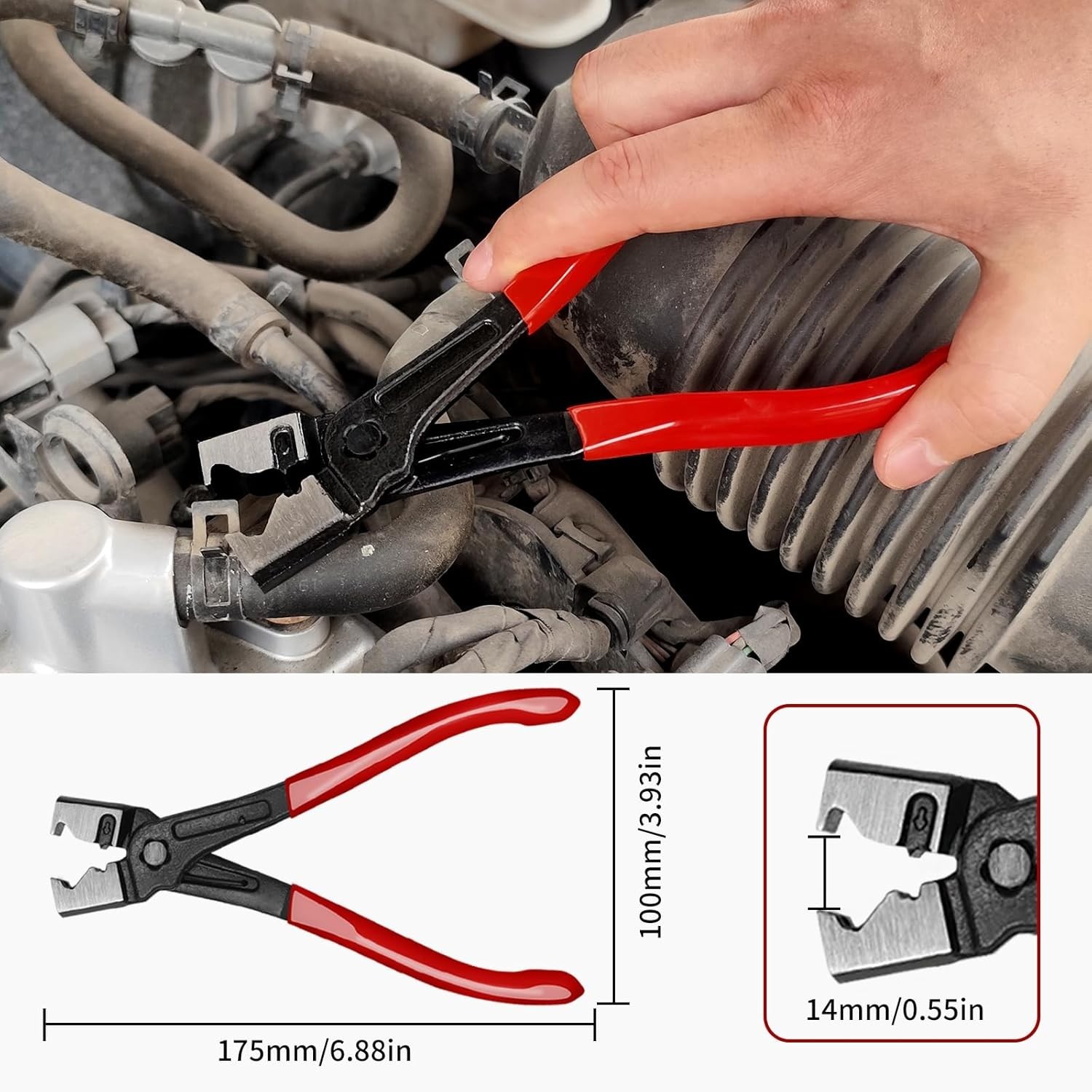 Wiseup 4-Piece Heavy-Duty Hose Clamp Pliers Set for Automotive & Industrial Use