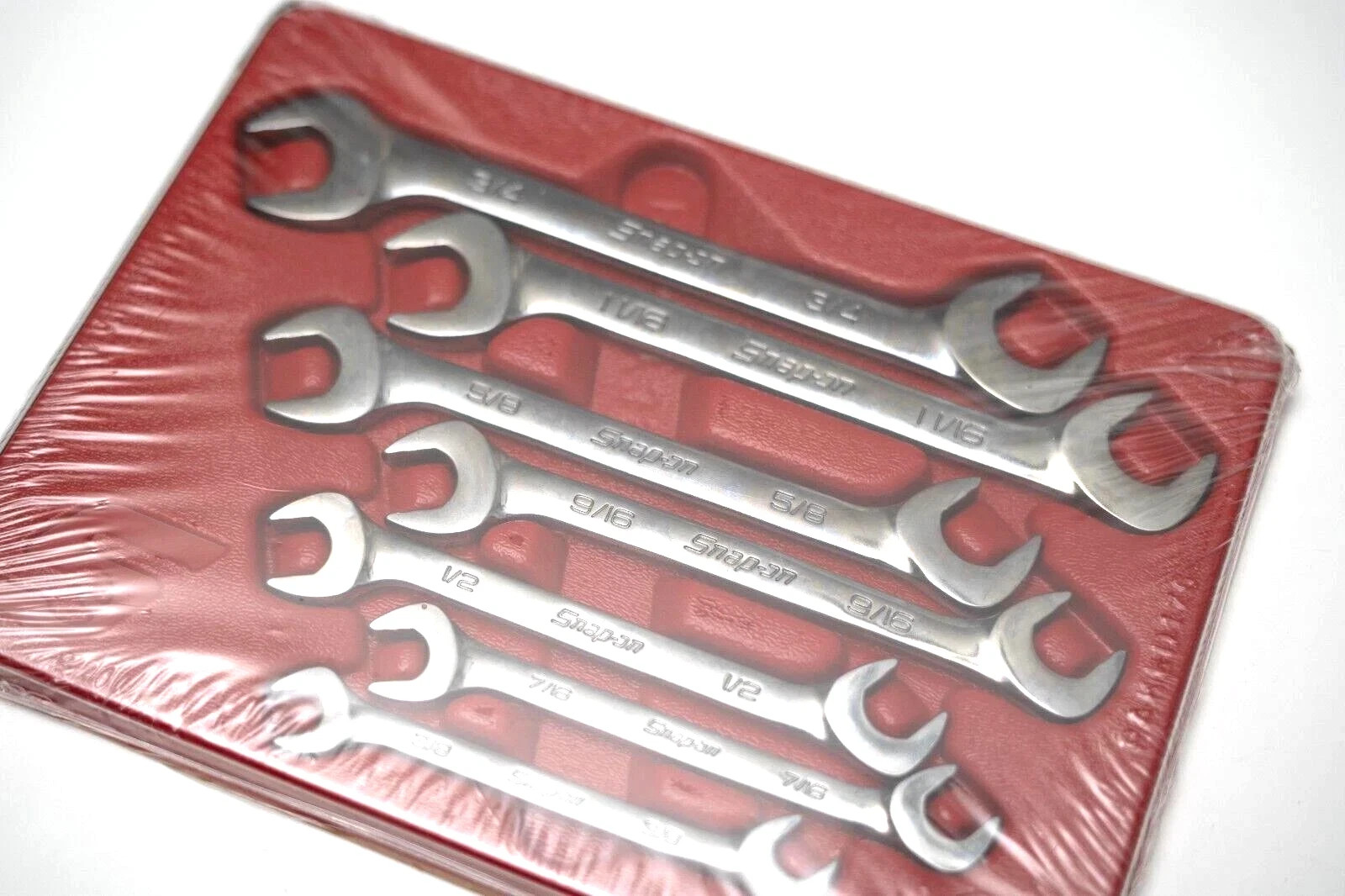 Snap-on Tools SVS807A 7pc SAE 3/8″-3/4″4-way Angled Head Open Wrench NEW USA