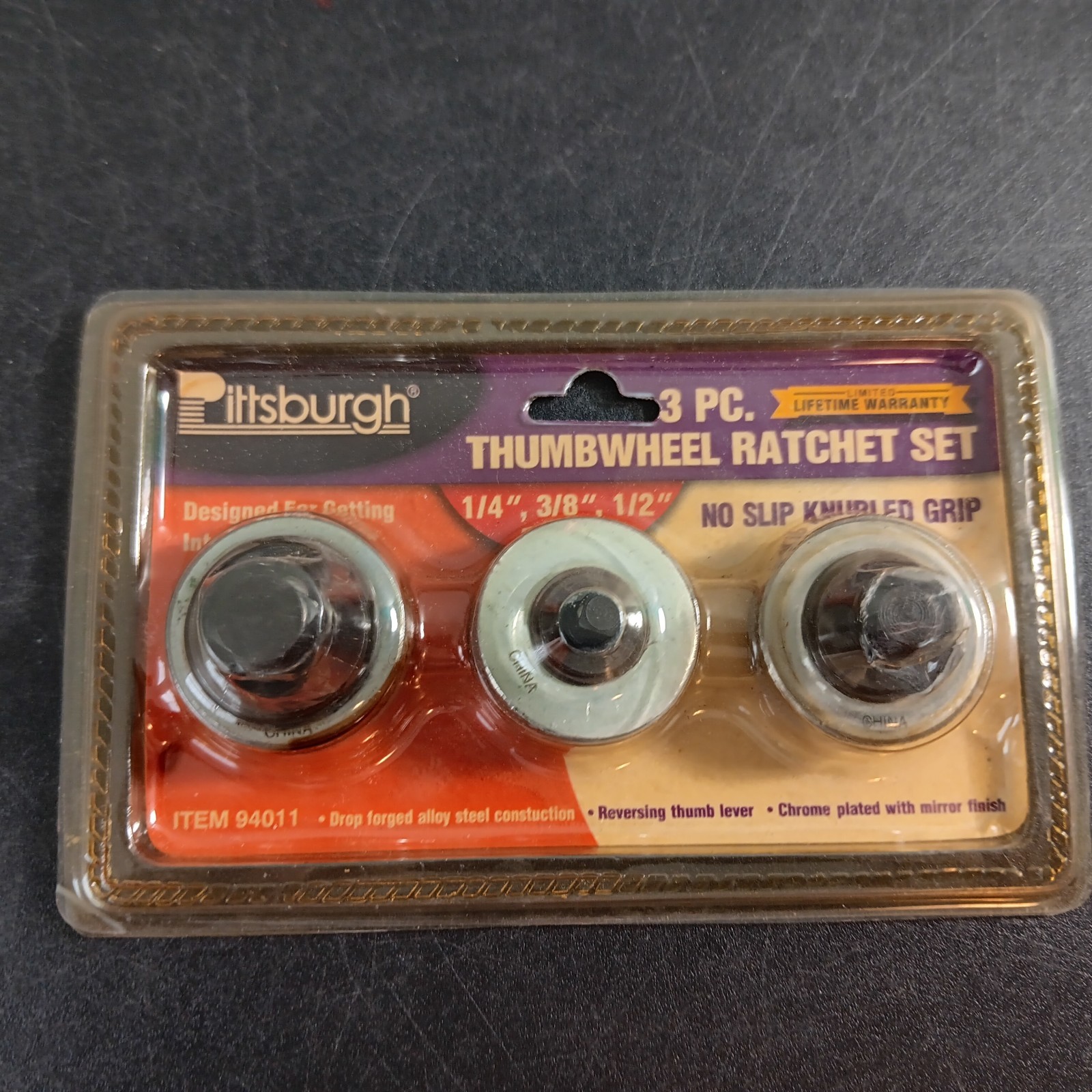 Pittsburgh 94011 Piece Thumbwheel Ratchet Set (1/4″, 3/8″, 1/2″ Drive)