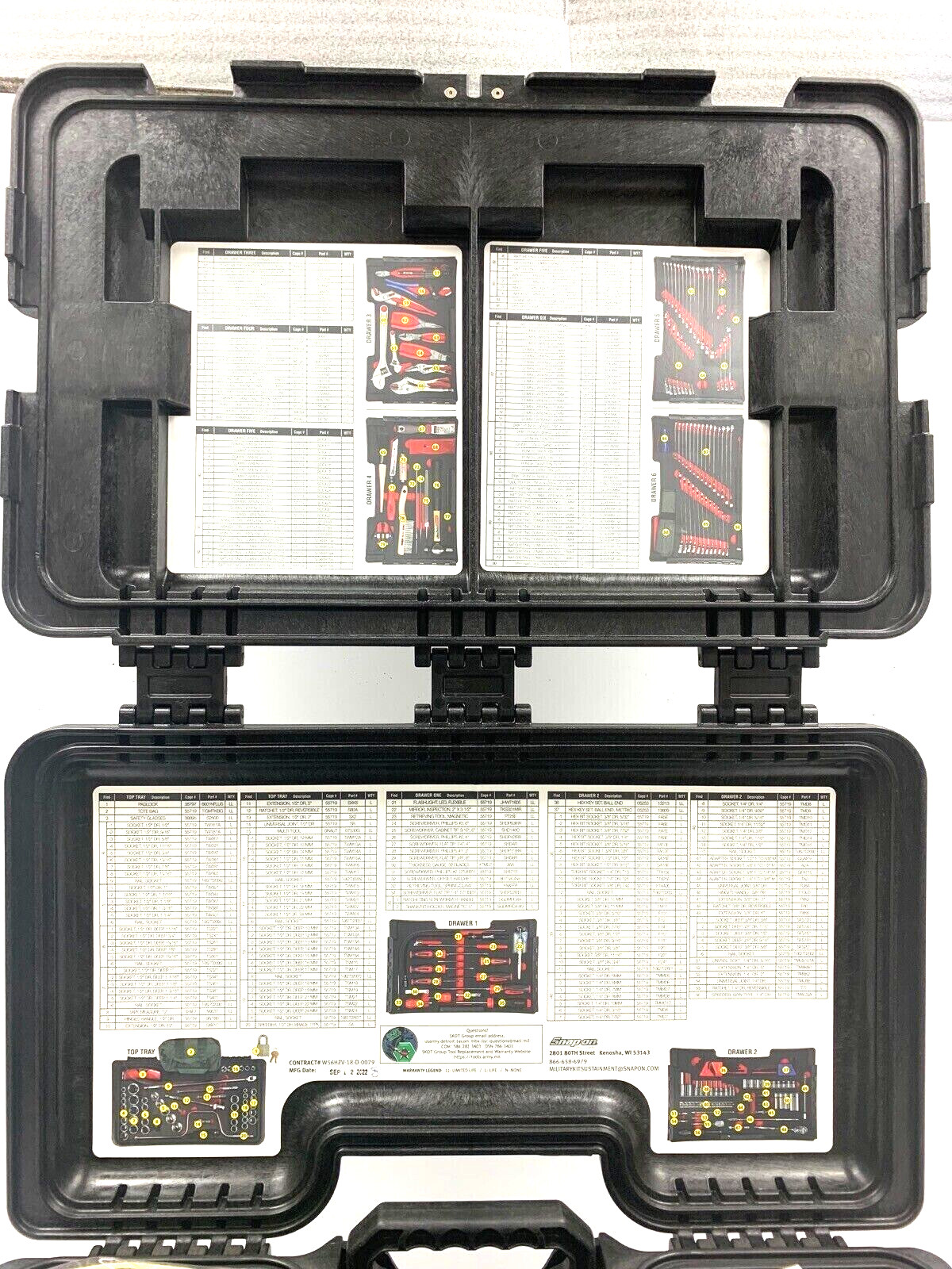 New Snap-on™ GMTK General Mechanic’s Maintenance Military Tool Set Kit 6 Drawer