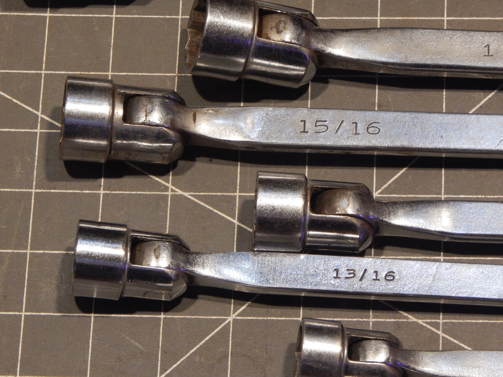 Mac 16Pc MINUS 3/8″ SAE Combination Flex Head Socket End Wrench Set 1/4″ 1 1/4″