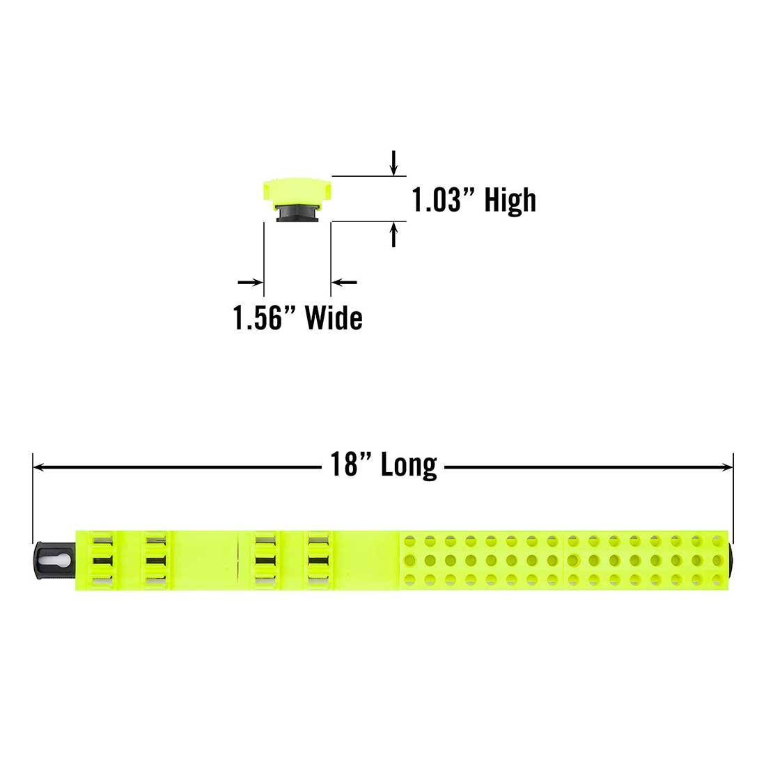 Ernst 5733HV 60 Tool Magnetic Bit Organizer Bar – Black/Hi-Viz