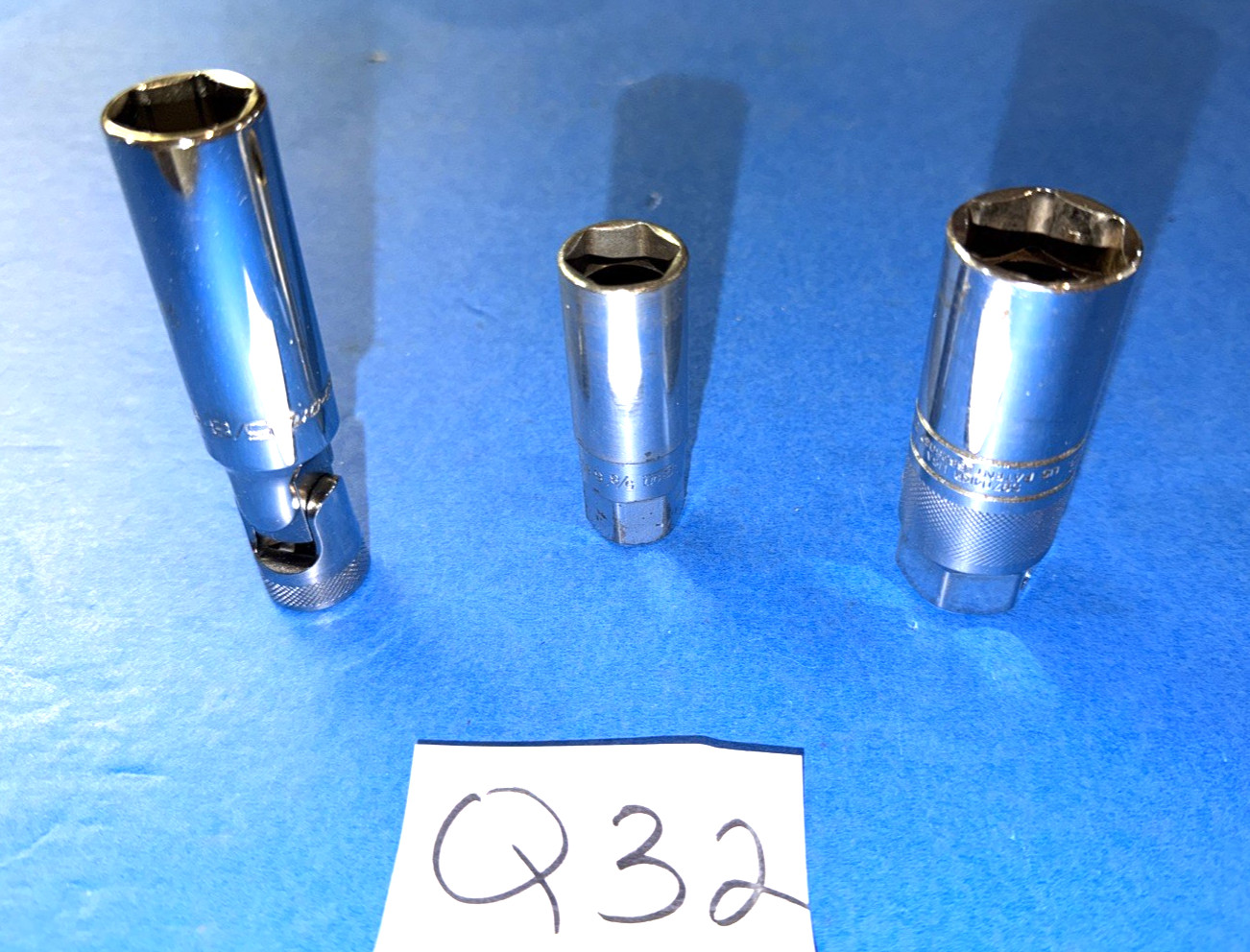 SNAP-ON TOOLS 3 PIECE 3/8 DRIVE SPARK PLUG SOCKETS 1 NEW 2 USED