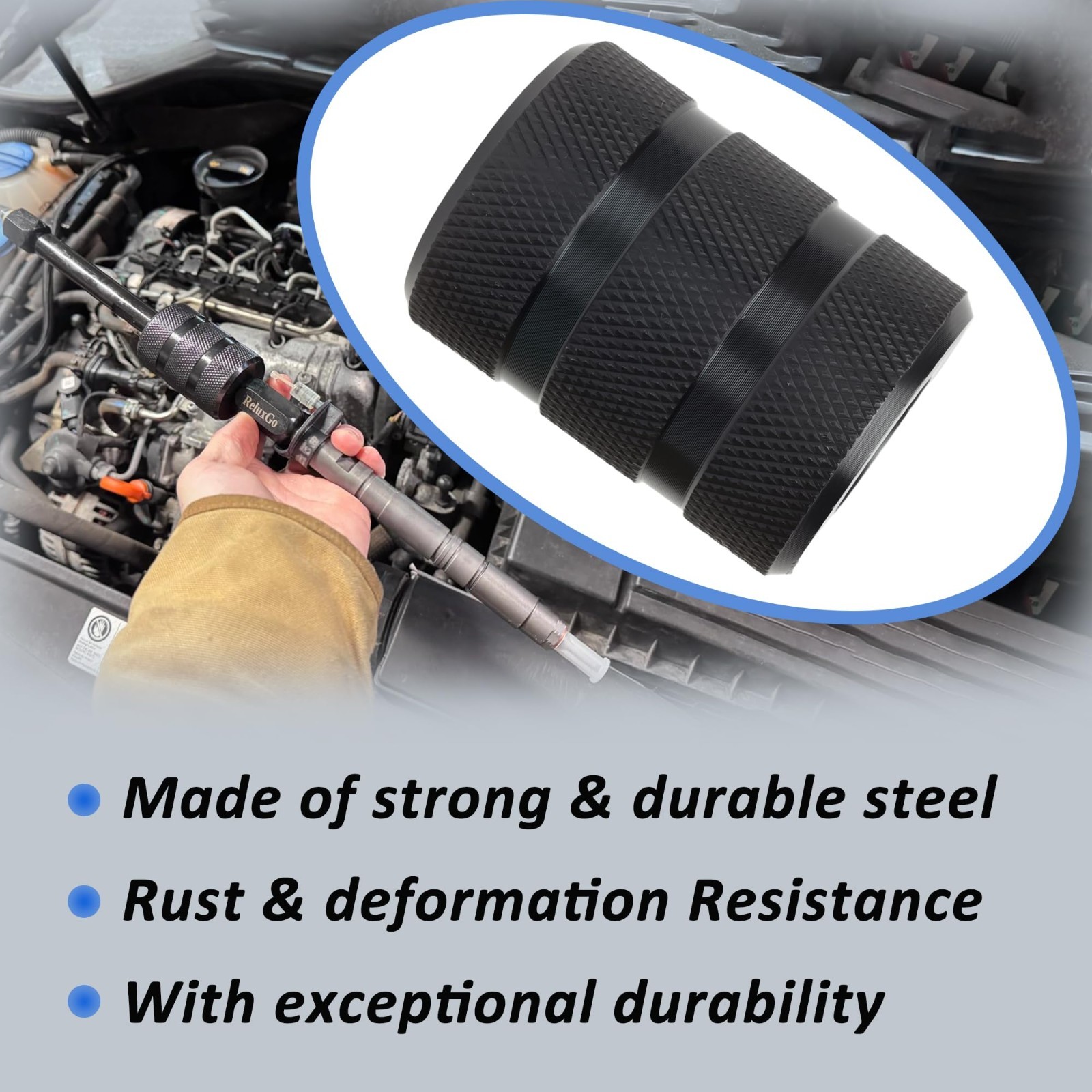 Common Rail Diesel Injector Puller Tool Set, Slide Hammer with M8 M12 M14 Adapte