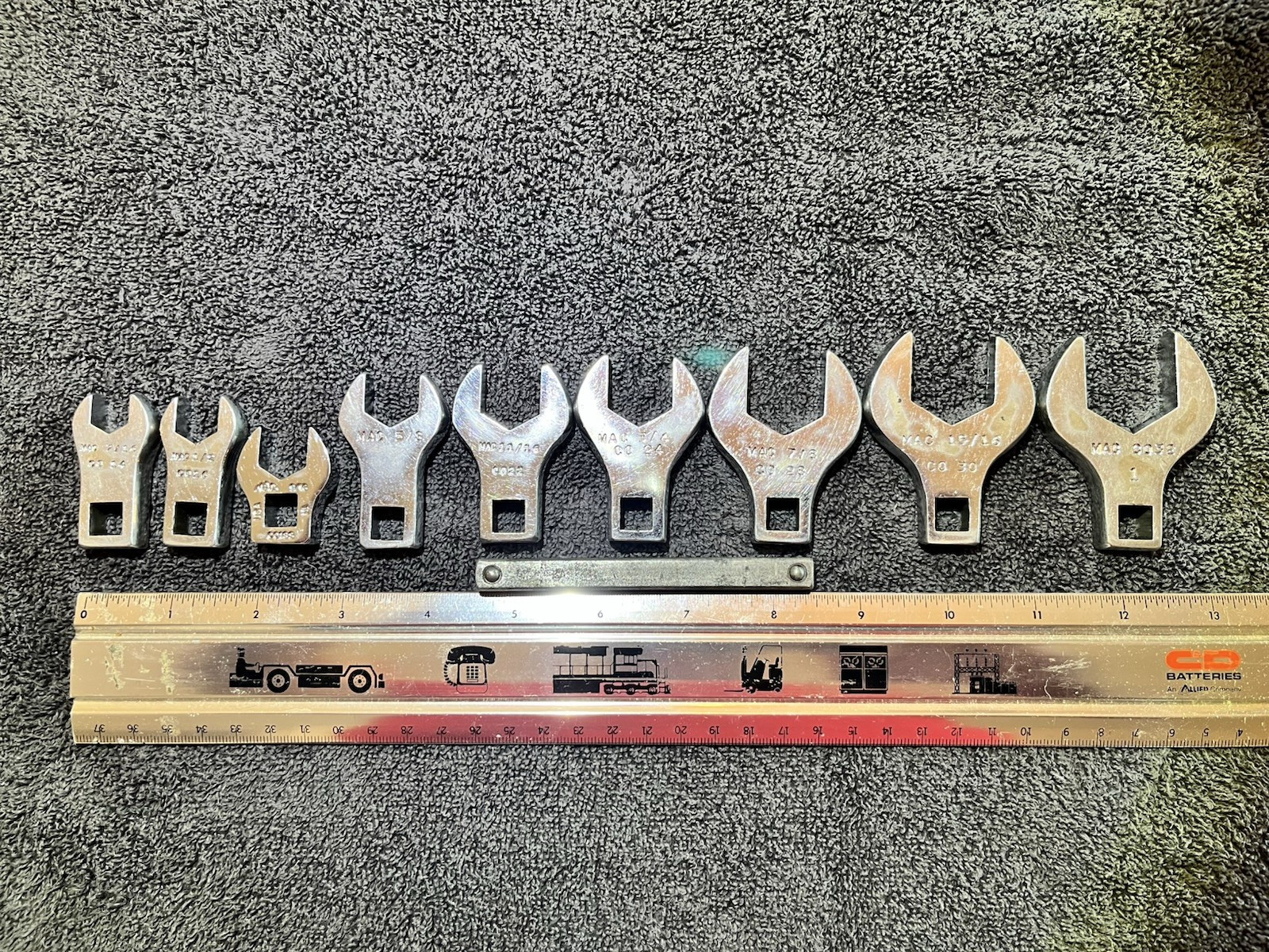 Mac Tools 9 Pc 3/8″ Drive SAE Crowfoot Wrench Set 7/16″ to 1″ – 0032 to 0014