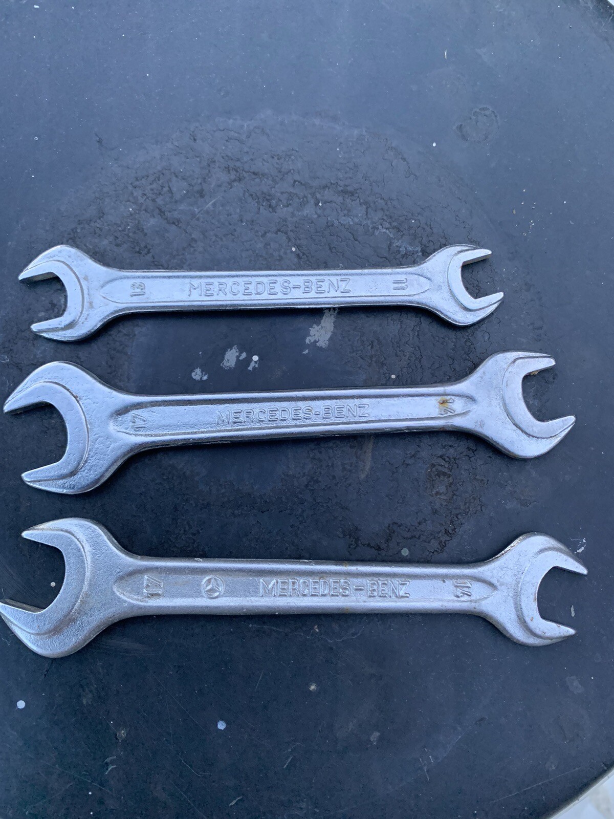 Mercedes Benz Used Open End Wrenches Size (2)-14/17 Heyco and 11/13 Unior #895