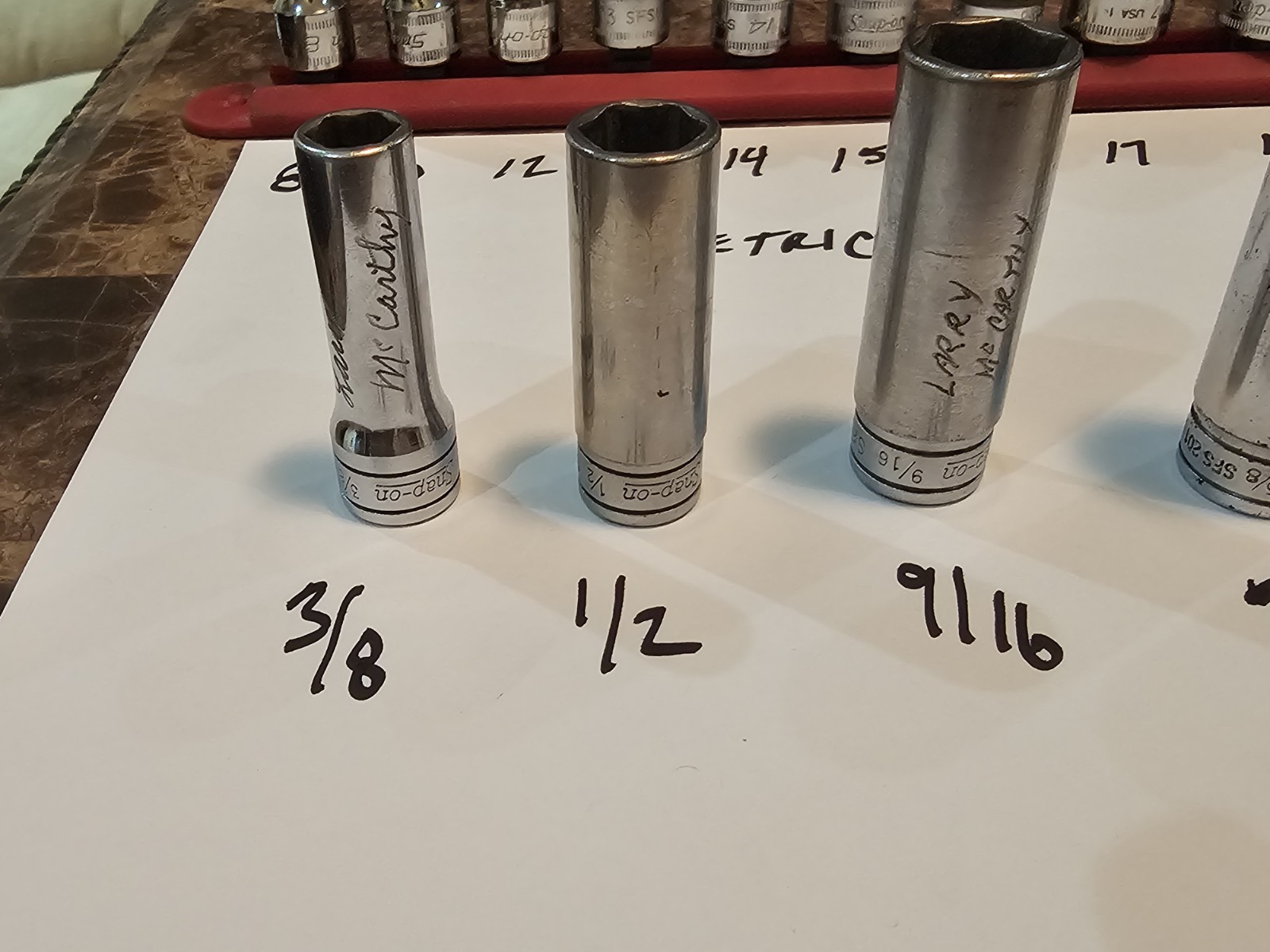 16 Snap On SFSM 3/8 Drive Deep Well Metric SAE Sockets 8 10 12-19 ** 3/8″ – 3/4″