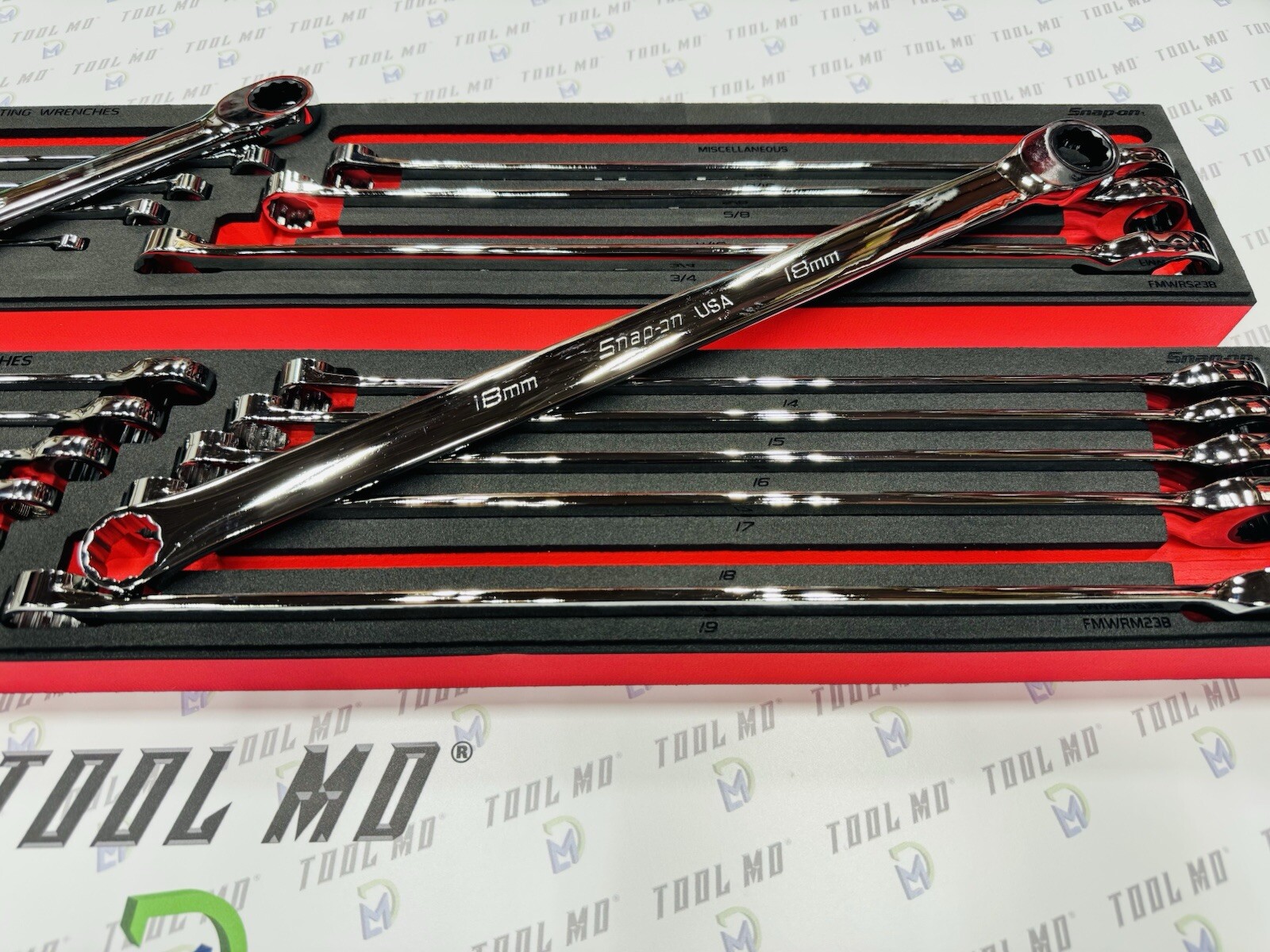 Snap-on Tools 20pc Metric & SAE High-Performance Ratcheting Box Wrench Foam Set
