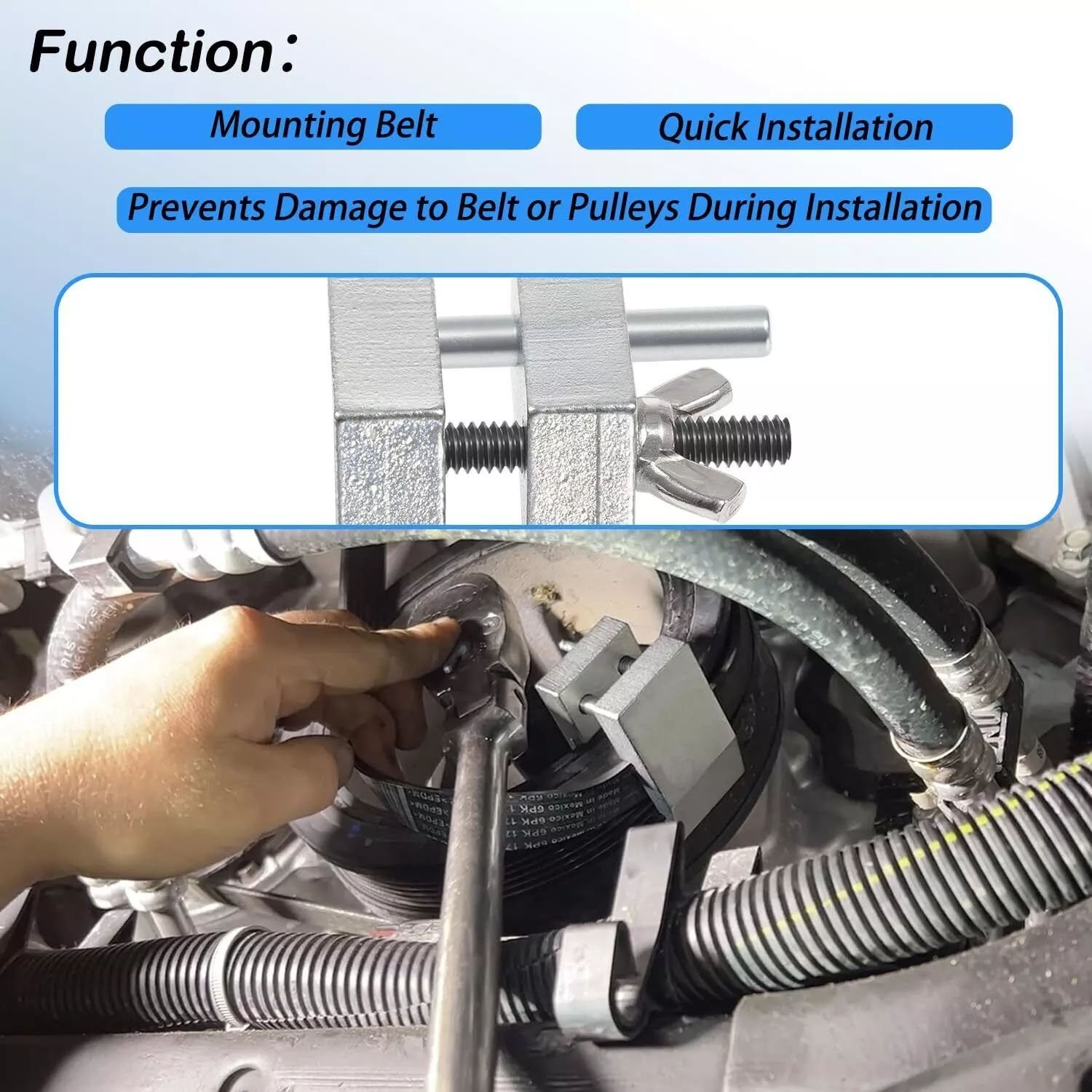 59350 STRETCH BELT INSTALLER TOOL FOR EXTRA DEEP DOUBLE PULLEYS