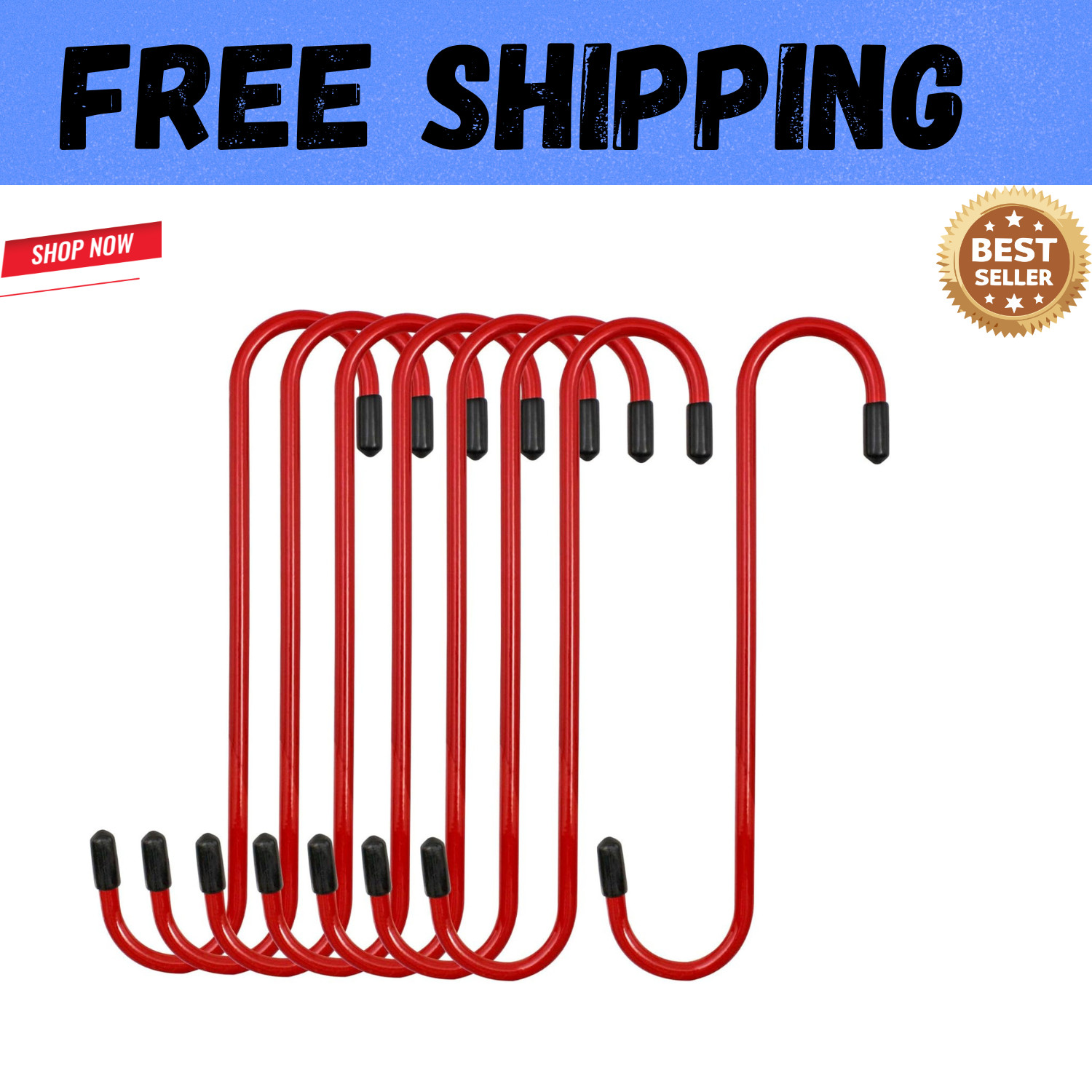 4LIFETIMELINES Brake Caliper Hanger Hooks, Durable Steel, Red Pack of 8,