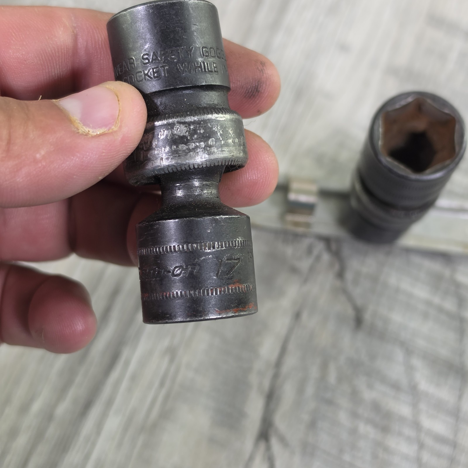 Snap On 3/8 Drive 8-Piece Metric Set 10-18 mm Impact Swivel Socket Set Used