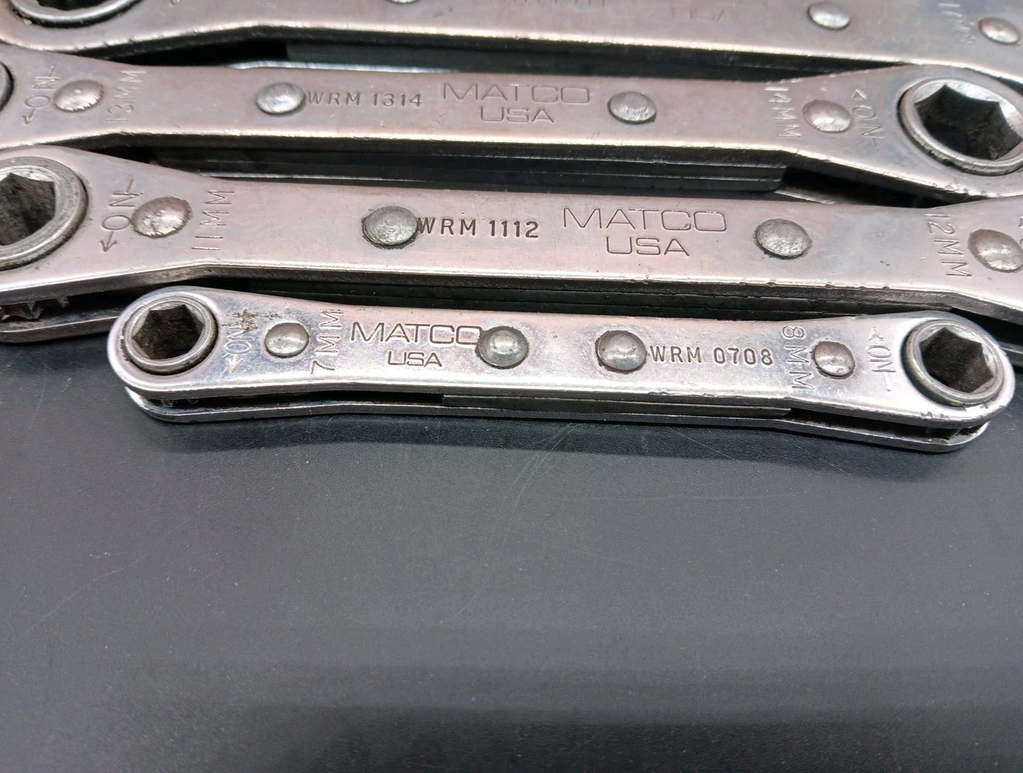 MATCO 6 PIECE Metric Ratcheting Box End Wrenches 7-8mm & 11-21mm *No 9-10mm