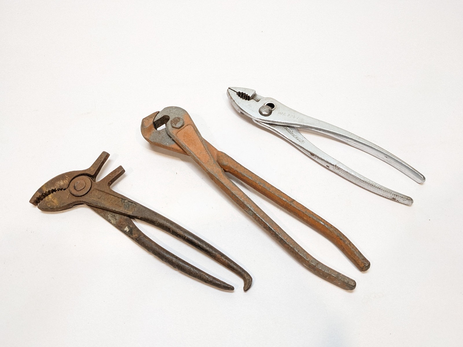 3 Pliers Mechanics Tools Whitaker Battery Terminal, Tire-Chain, & MAC Slip Joint