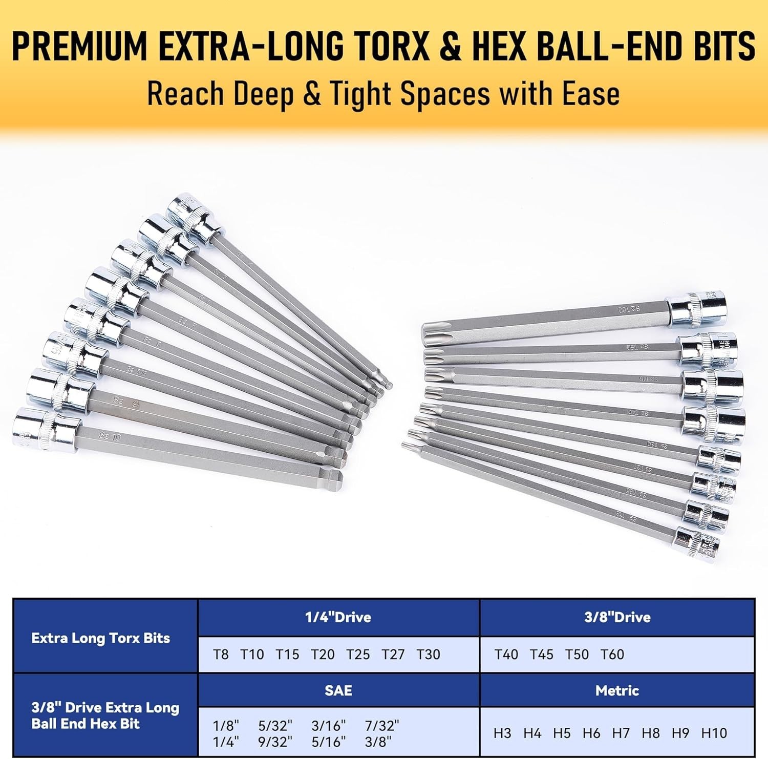 107PCS Torx & Allen Bit Socket Set S2 Steel SAE Metric Tamper Resistant Set