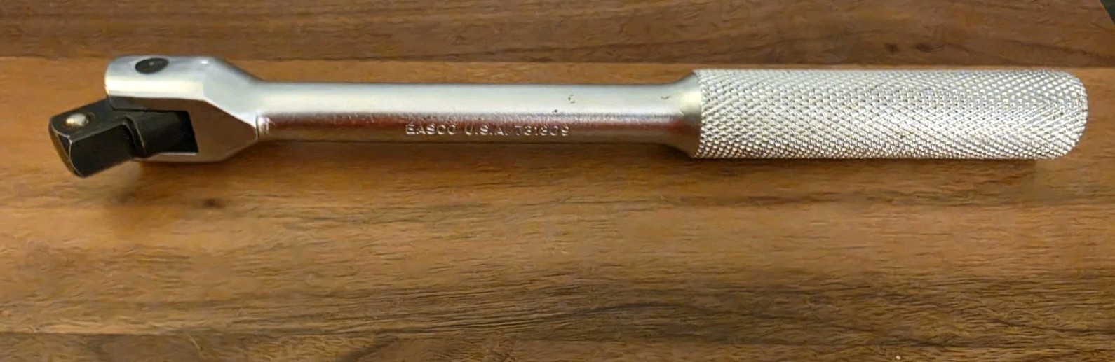 Vintage EASCO USA 731309 1/2″ Drive Flex Head Breaker Bar Knurled Handle 10″