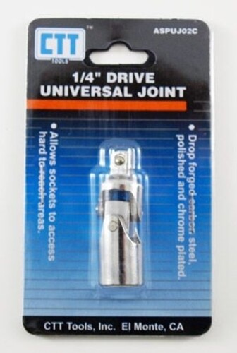CTT 1/4″ Drive Universal Joint Ball Swivel Chrome For Socket Wrenches ASPUJ02C