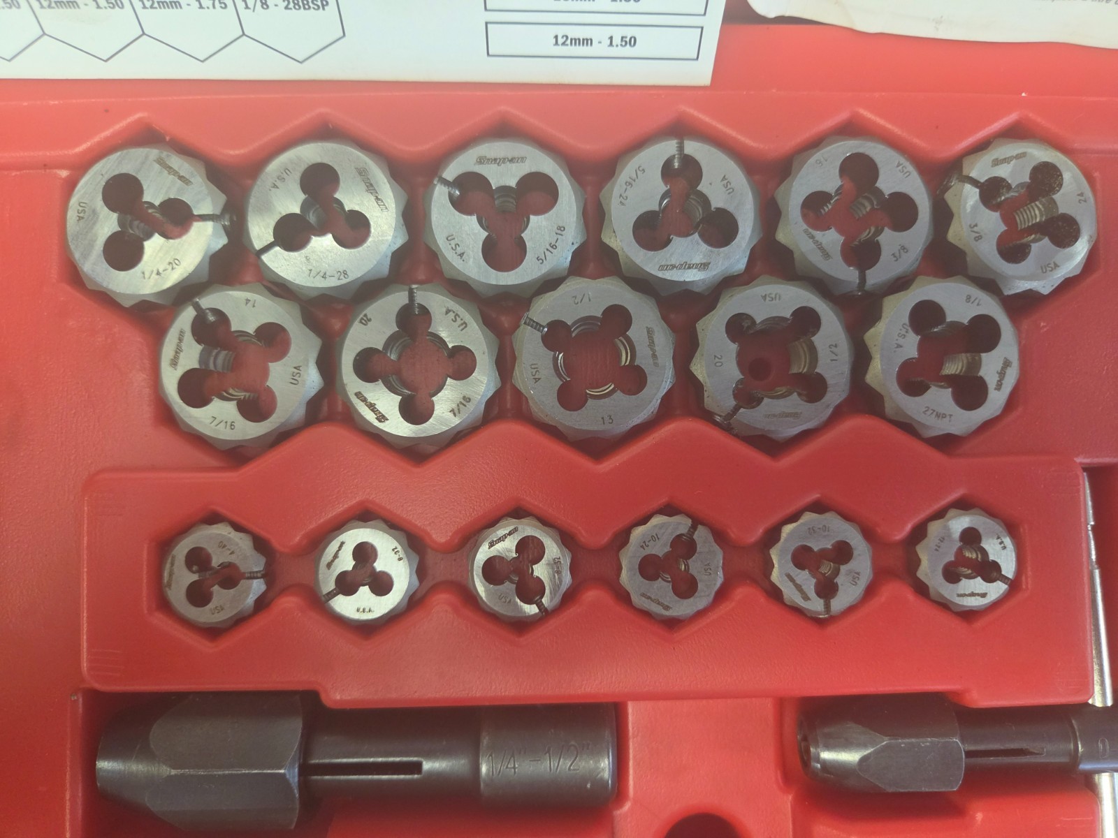 Snap-On 76 pc. Tap & Die Set Metric TDTDM500A