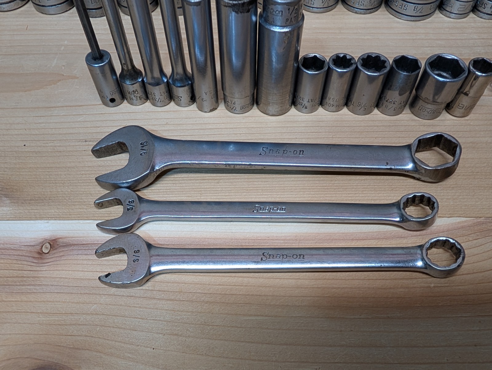Vintage SNAP ON 31 pc Sae 1/2″,3/8″, 1/4″ Drive Mixed Socket Lot/Wrenches/Cutter