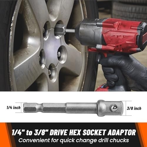 Bolt Extractor Kit, 14PCS Easy Out Stripped Lug Nut Removal Set with 3/8-Inch…