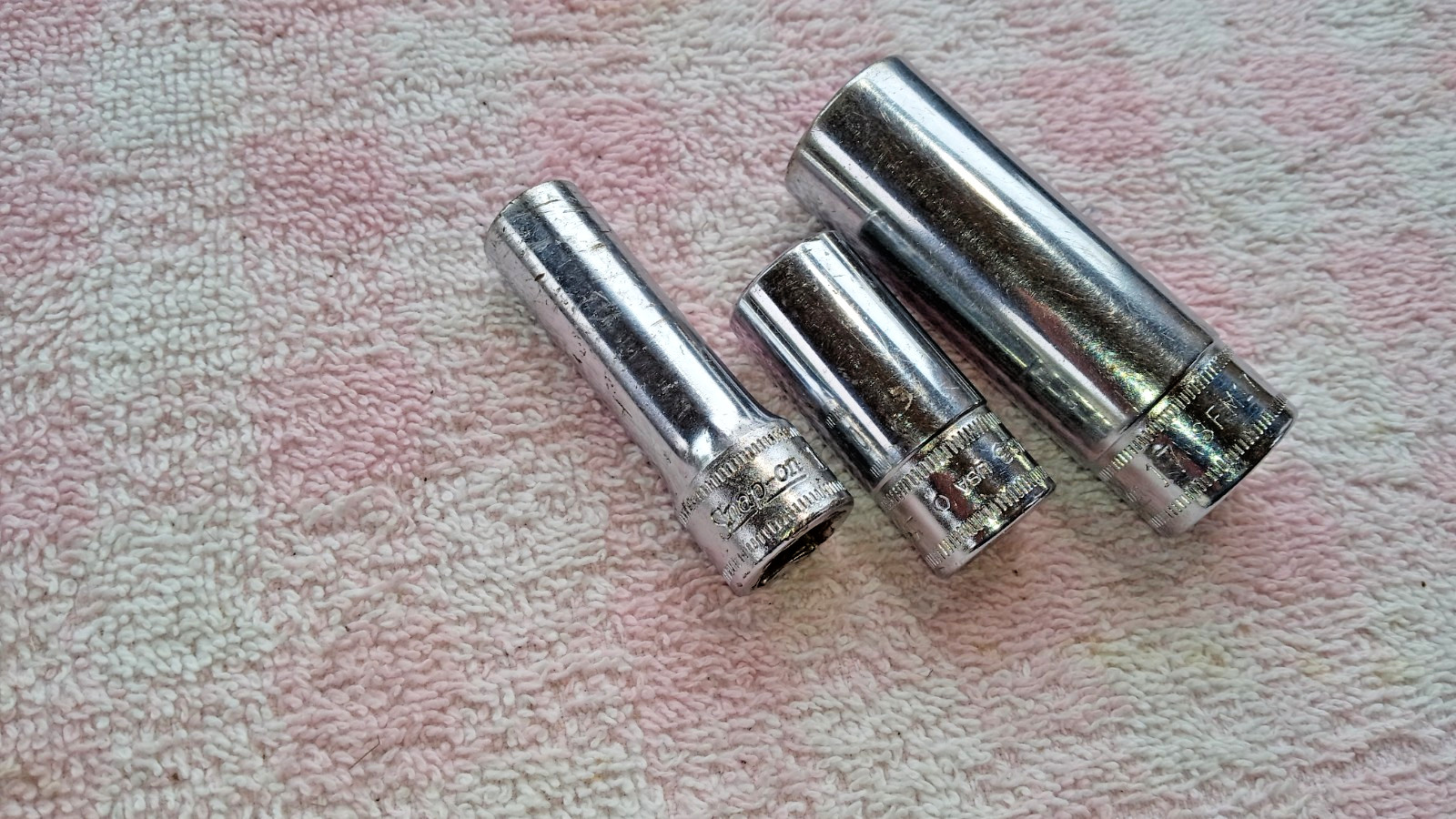SNAP-ON MM DEEP SOCKETS 10 13 17 3/8dr 6/12 pt SEE DESC DECENT USED COND gift he