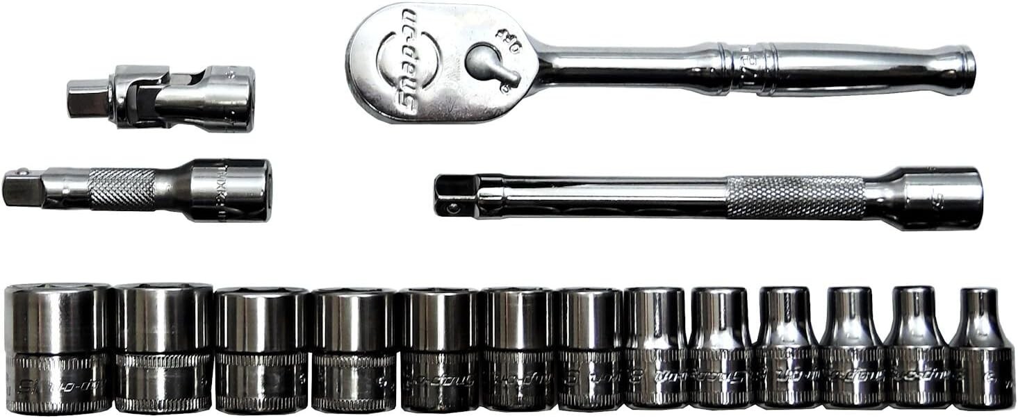 Snap-On 117TMM 17 pcs 1/4″ Drive 6-Point Hexagonal Metric Starter Ratchet Set