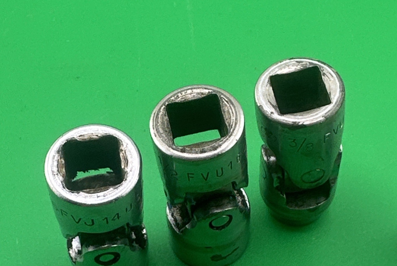 Lot of 4 Snap on Swivel Sockets 3/8″ & 1/4″ Drive Fvu16,fvu14,fvu12,2-mvu8