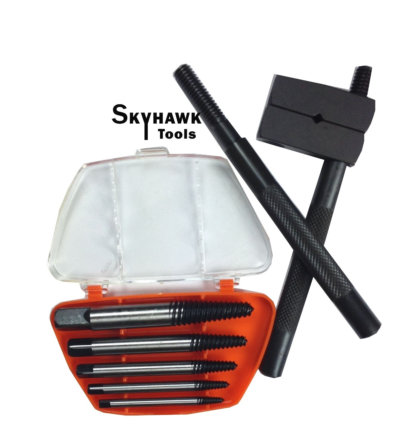 6-Pc Screw Extractor Easy Out drill & Tap Handle set Broken Screws Bolts Remover