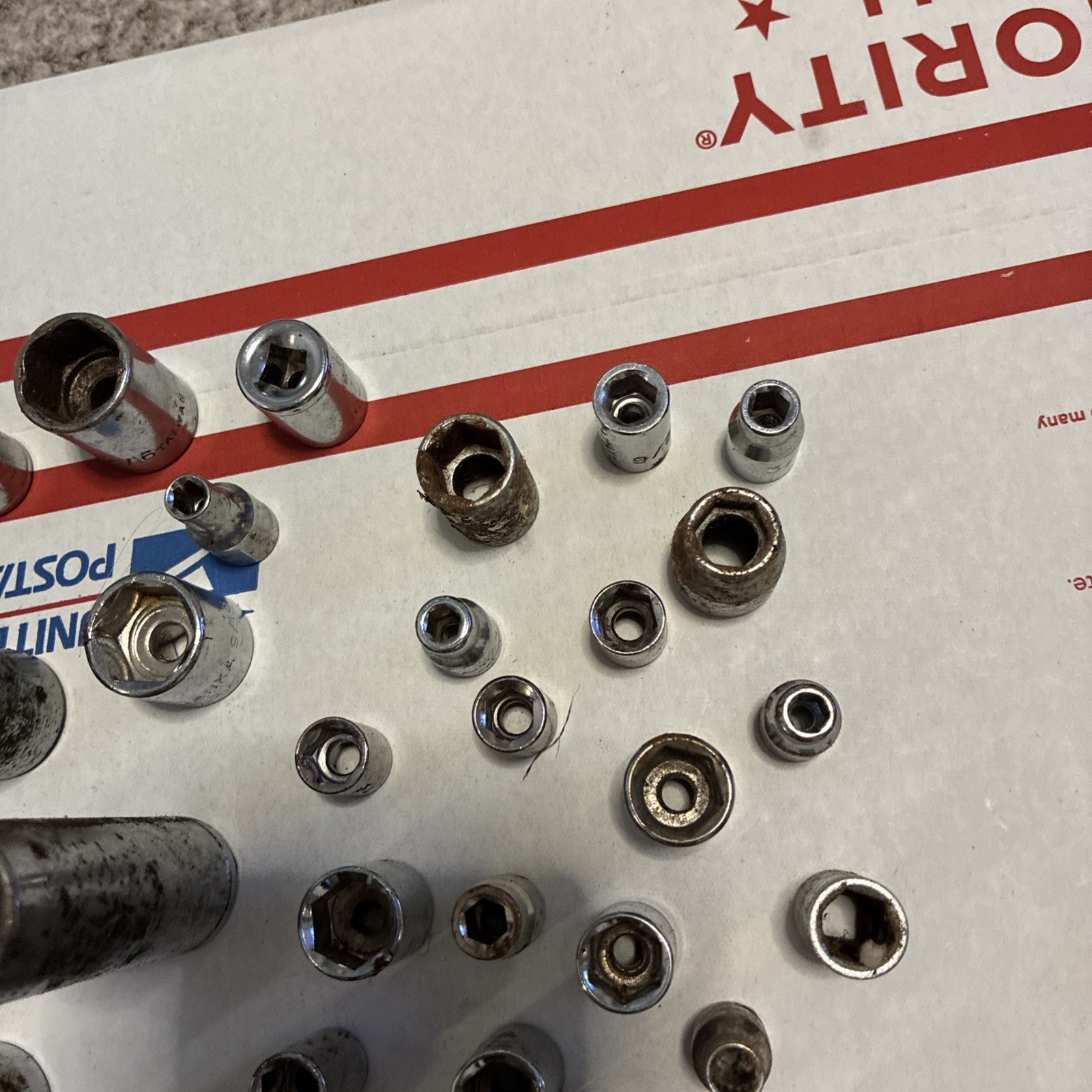 LARGE LOT Of 128 Sockets SAE Metric Drive 6 Point 12 Point Some Husky Taiwan Jap