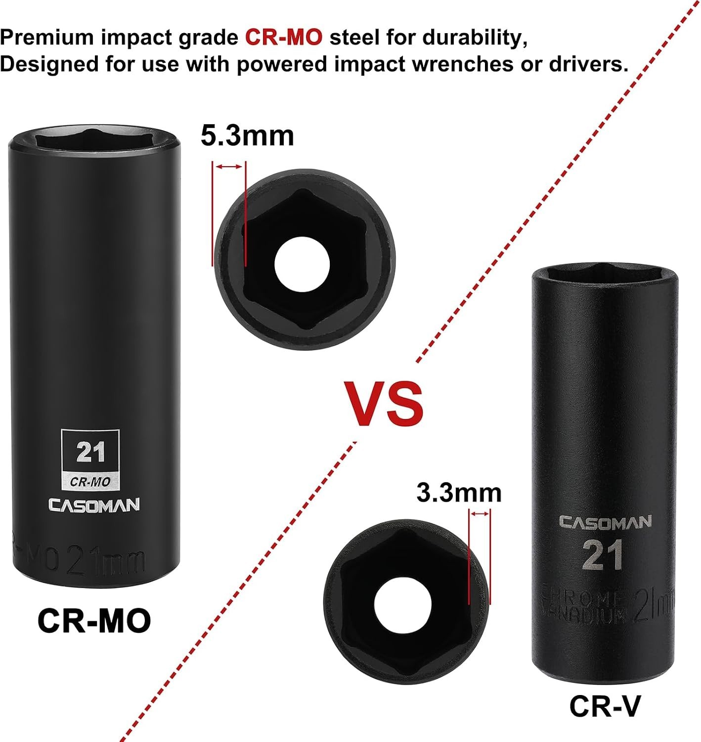 Corrosion-Resistant 21mm Deep Impact Socket – Ideal for Automotive Maintenance