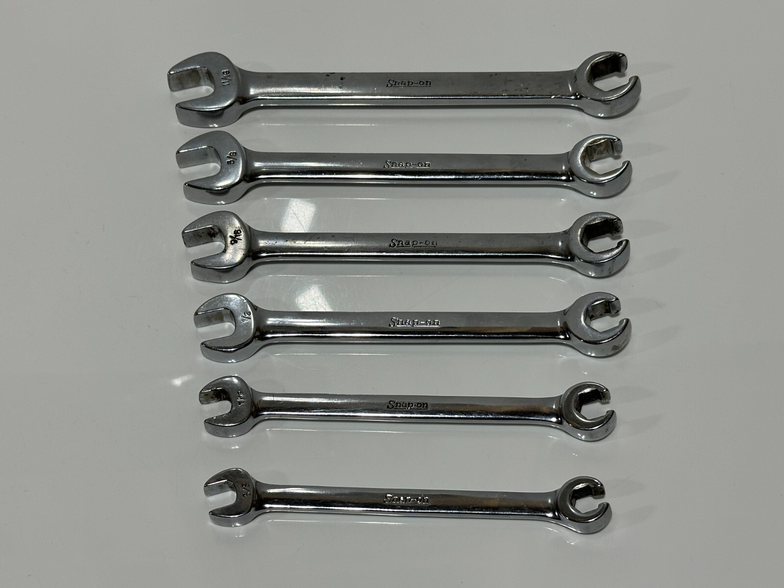 Snap-On Tools USA 6pc RXS12-RXS22 SAE Open-End Flare Nut Combination Wrench Set