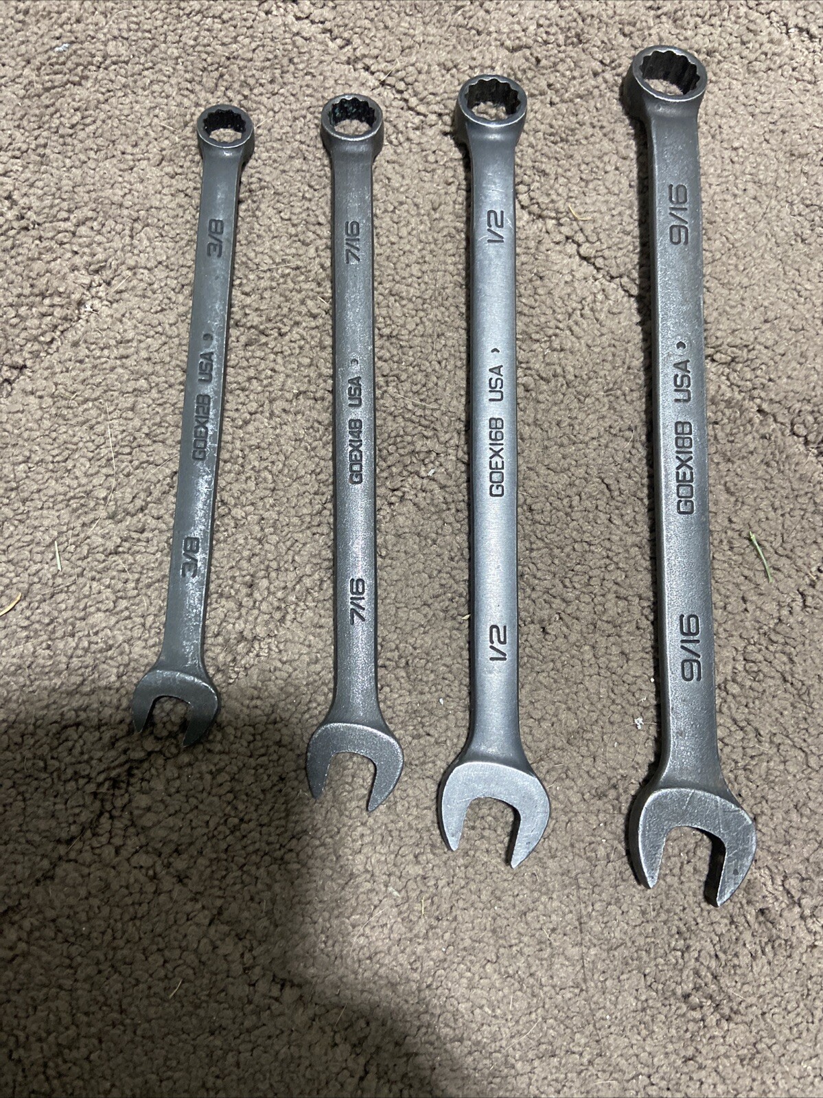 Brand New Snap on Industrial Finish 4-Wrenches 3/8, 7/16, 1/2, And 9/16