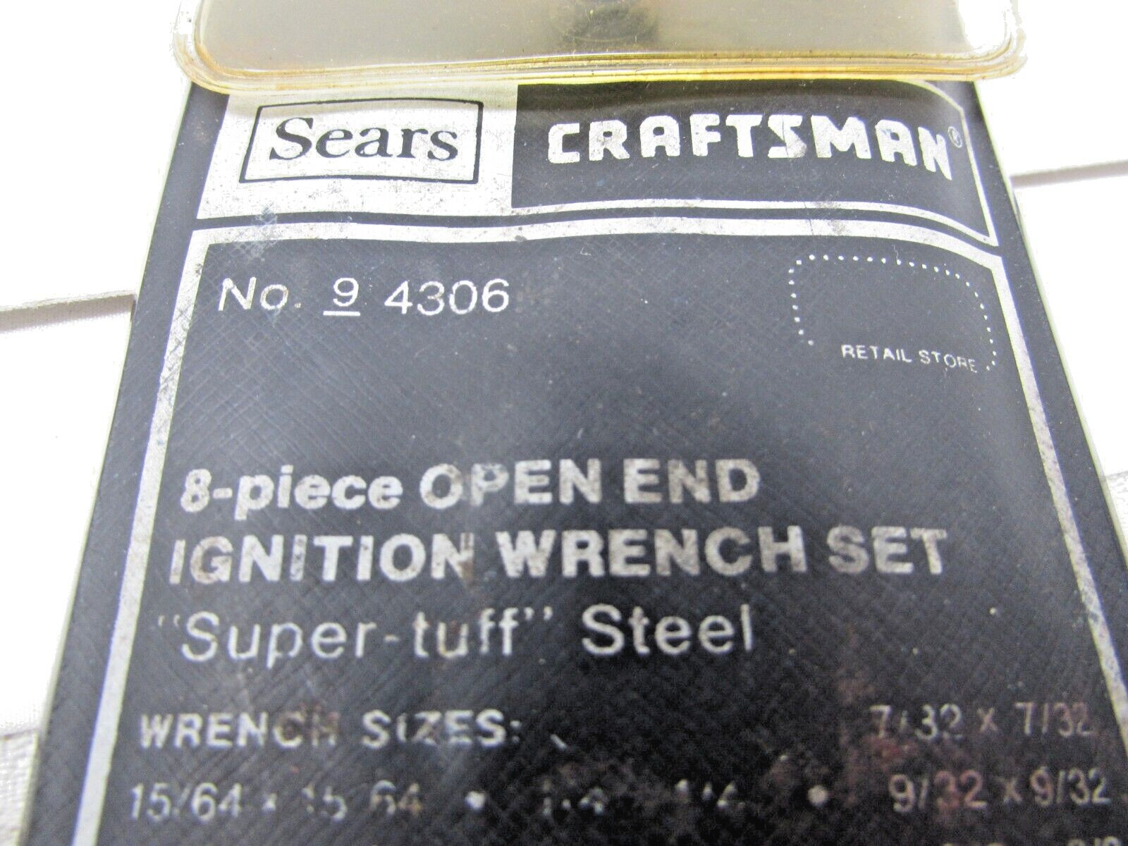 Craftsman No. 9 4306 8 Piece Open End Ignition Wrench Set Super Tuff Steel