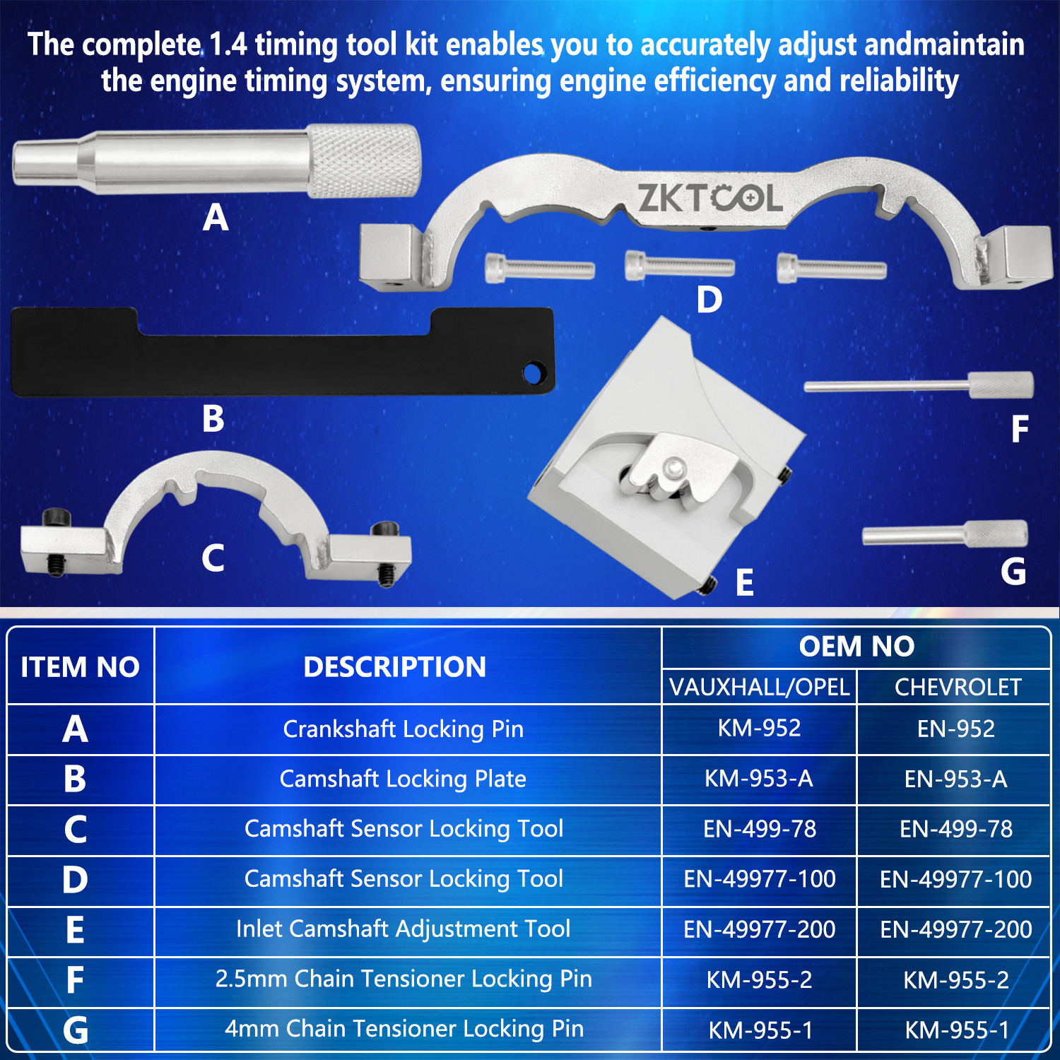 Timing Locking Tool for Chevy Vauxhall Opel Cruze Buick Cruze Corsa 1.0 1.2 1.4