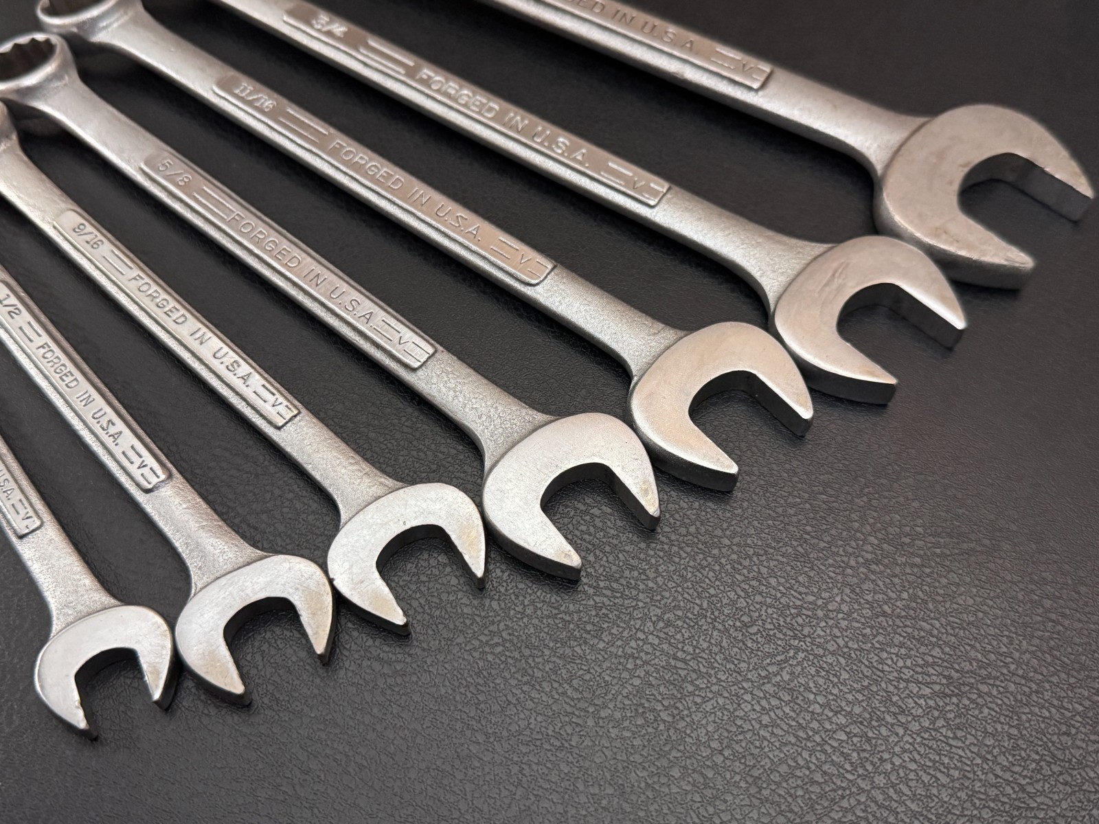 Vintage Craftsman =V= SAE Combination Wrench Set 7/16 to 15/16 7pc Forged in USA