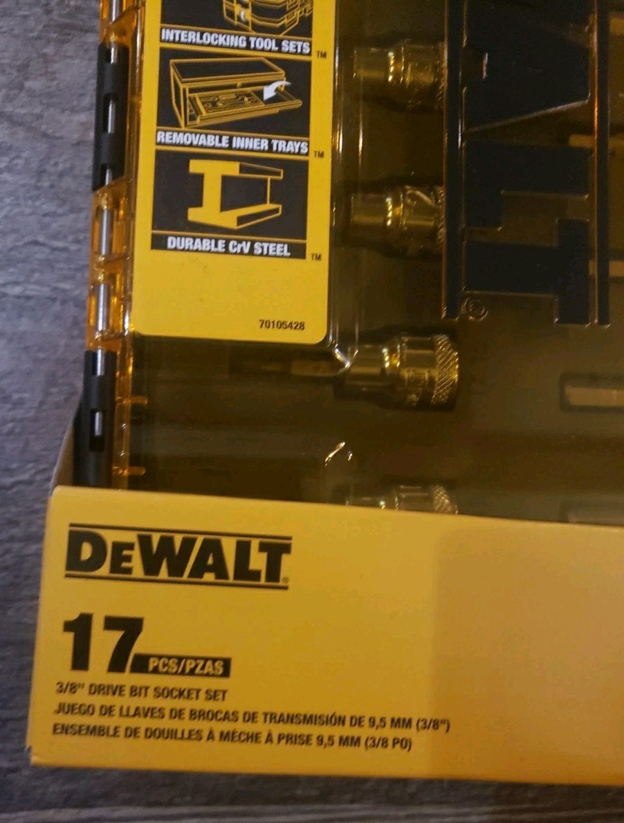 DEWALT 3/8″ Drive Bit Socket Set with Case (17-Piece) WMT73806 NEW in Case