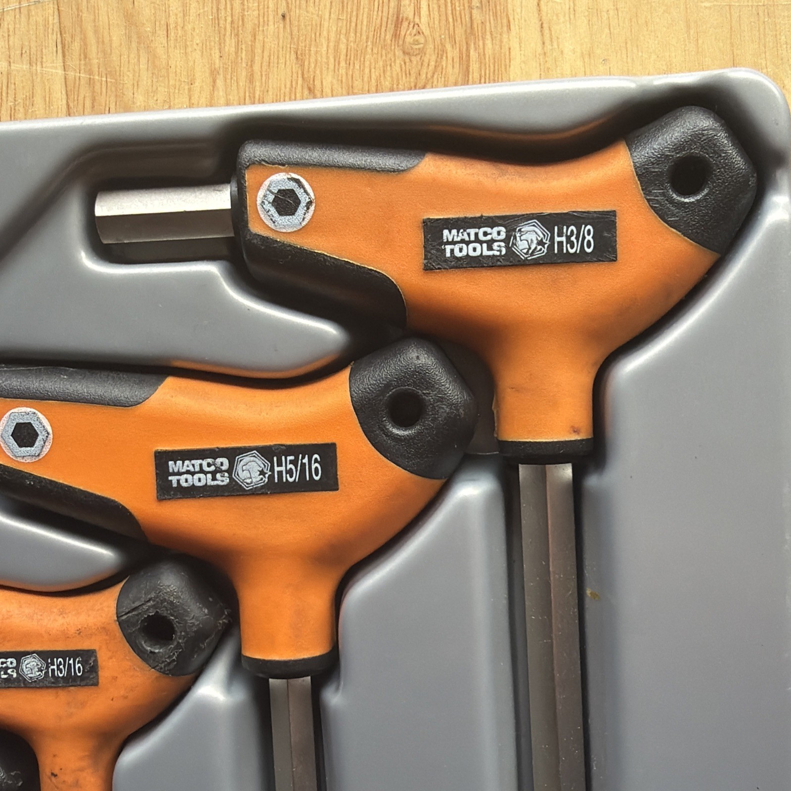 Matco Tools SAE T-Handle Long Short Combination Hex Key Wrench Set Orange STX9