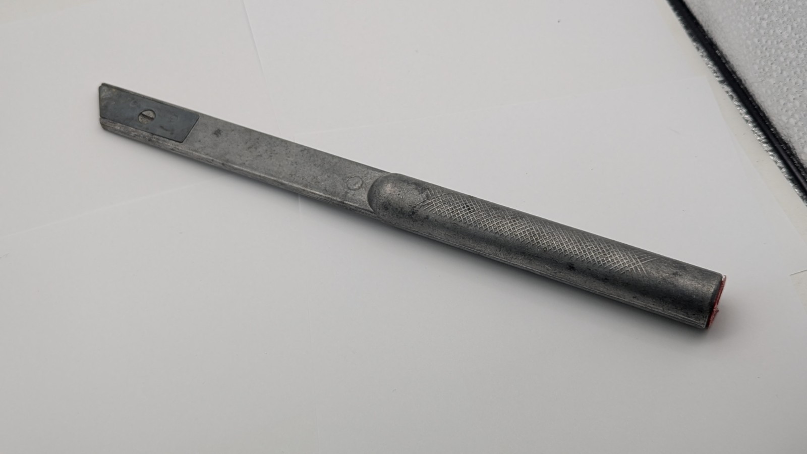 Vintage Pipe Handle knife Mechanic Windshield Tool Razor Blade Long Knife 13″