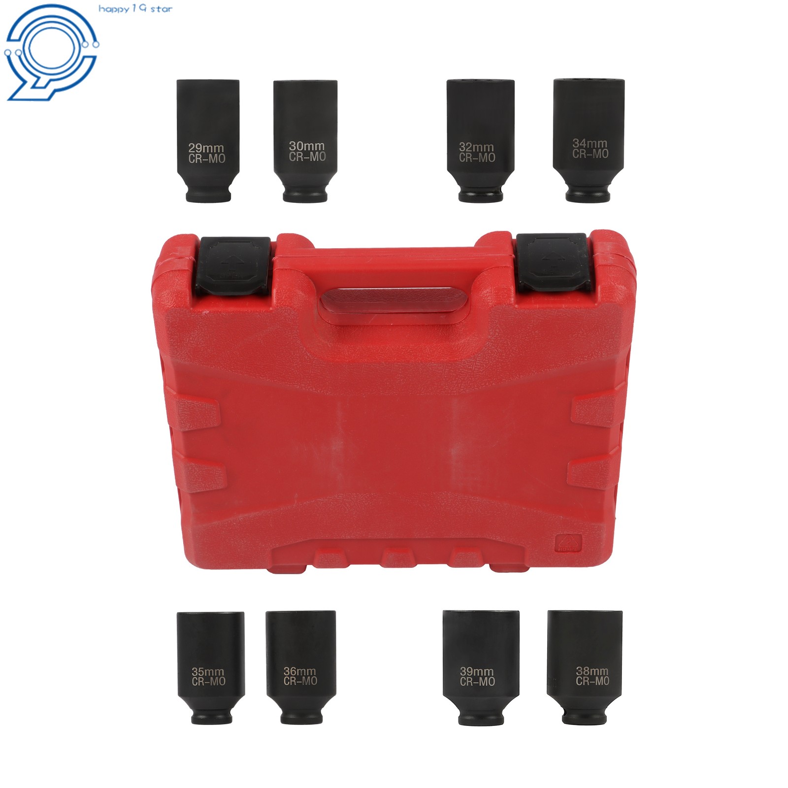 8PCS 1/2″ Impact Socket Set 12Point 1″ to 1-1/2″Drive Deep Spindle Axle Nut