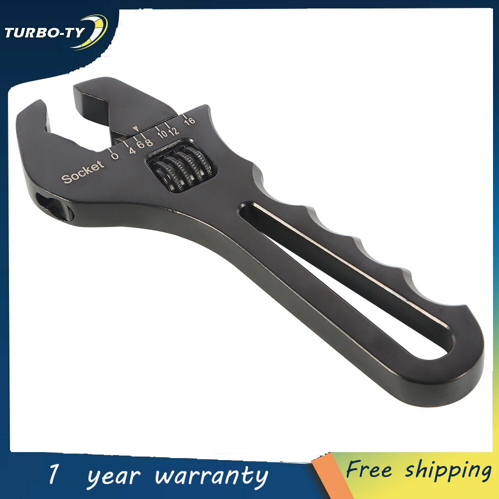 Black Adjustable Wrench Aluminum Tool Spanner for Hose End Fitting 3AN-16AN