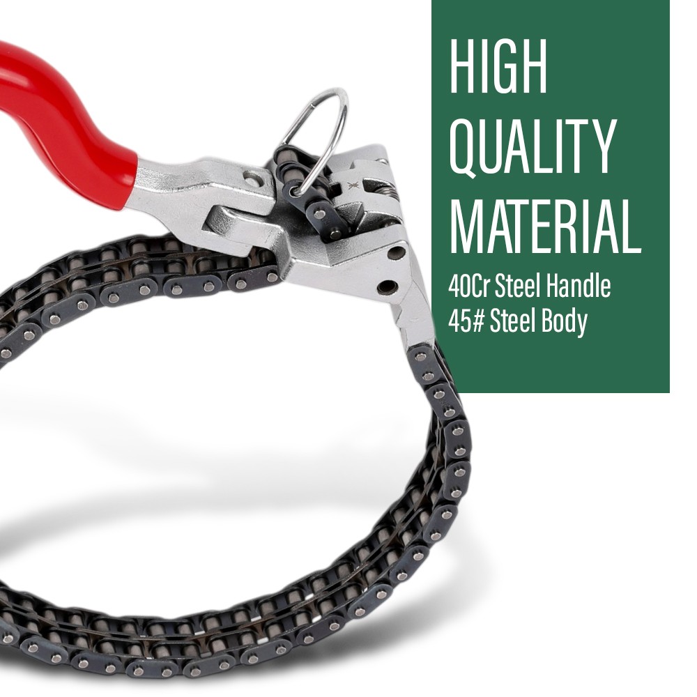 Chain Type Oil Filter Wrench Spanner 13.8in Chain Wrench Oil Filter Removal Tool