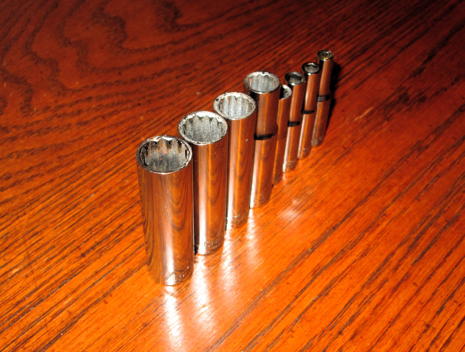 Set of 8: Craftsman G Series 1/4 & 3/8″ drive SAE Sockets – 2″ and 2-1/2″ Long