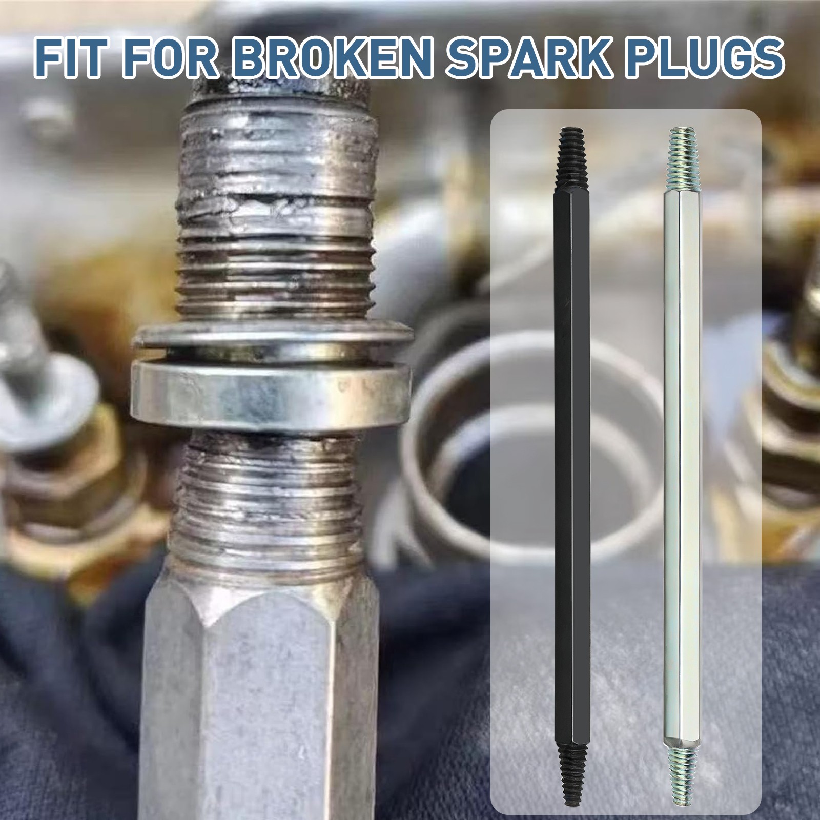 2pcs Fracture Damaged Spark Plug Broken Extractor Removal Tool Left-Hand Thread