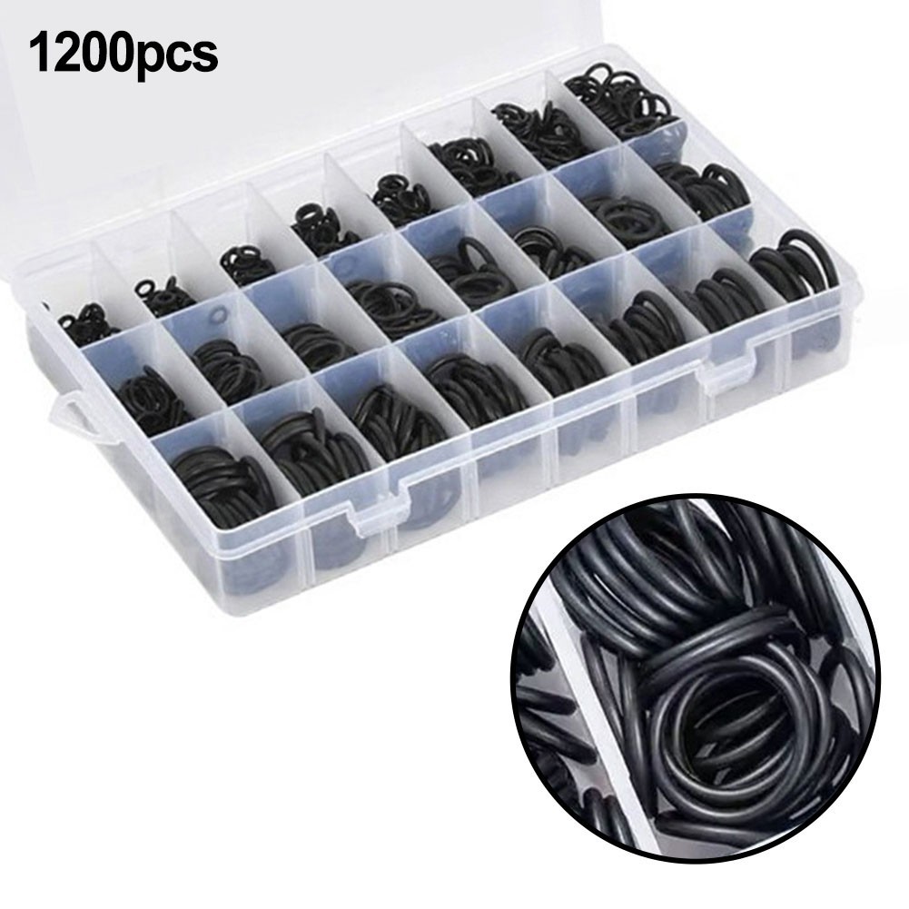 Rubber O Rings Kit 1200pcs with Multiple Sizes for Plumbing and Auto Repair