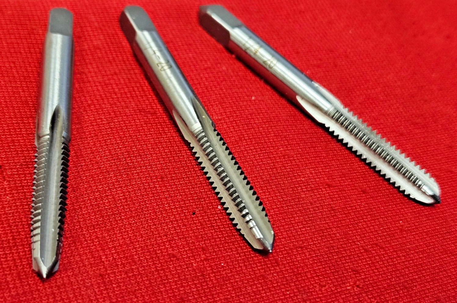 1/4-20 NF Carbon Steel Tap Set 3PC USA Irwin 2620 Taper Plug Bottom