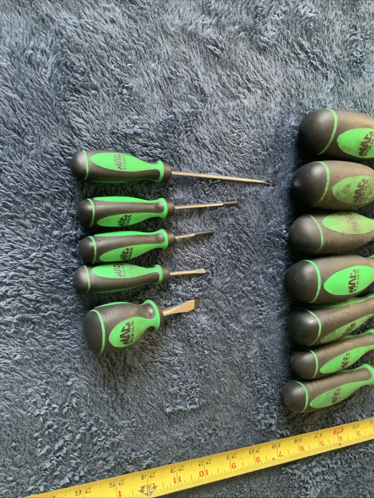 Mac Tools Green Screwdrivers……12pc…..see Pics….