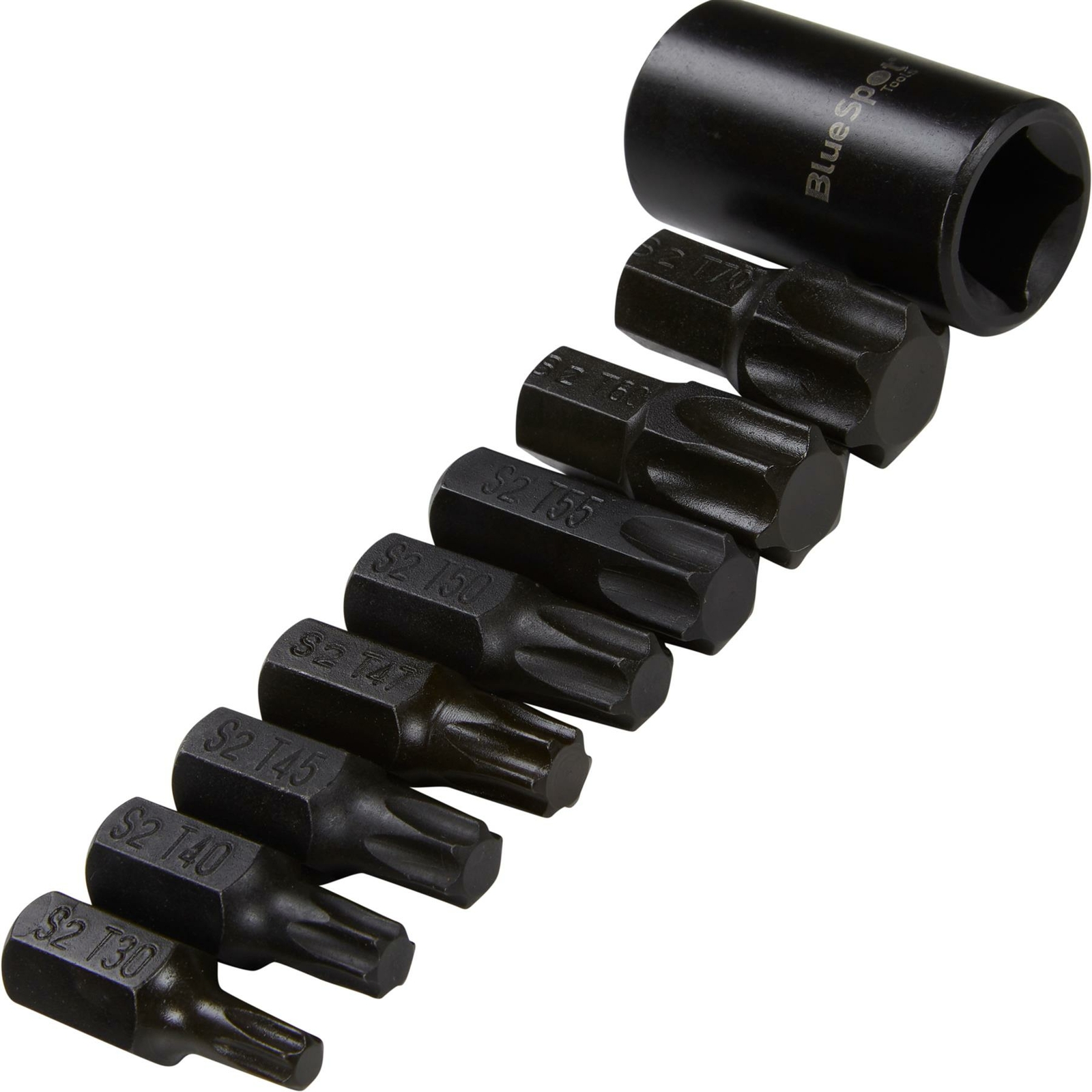Impact Torx Bit Socket Set T30-T70 S2 Steel 1/2″ Drive 9pc 01498